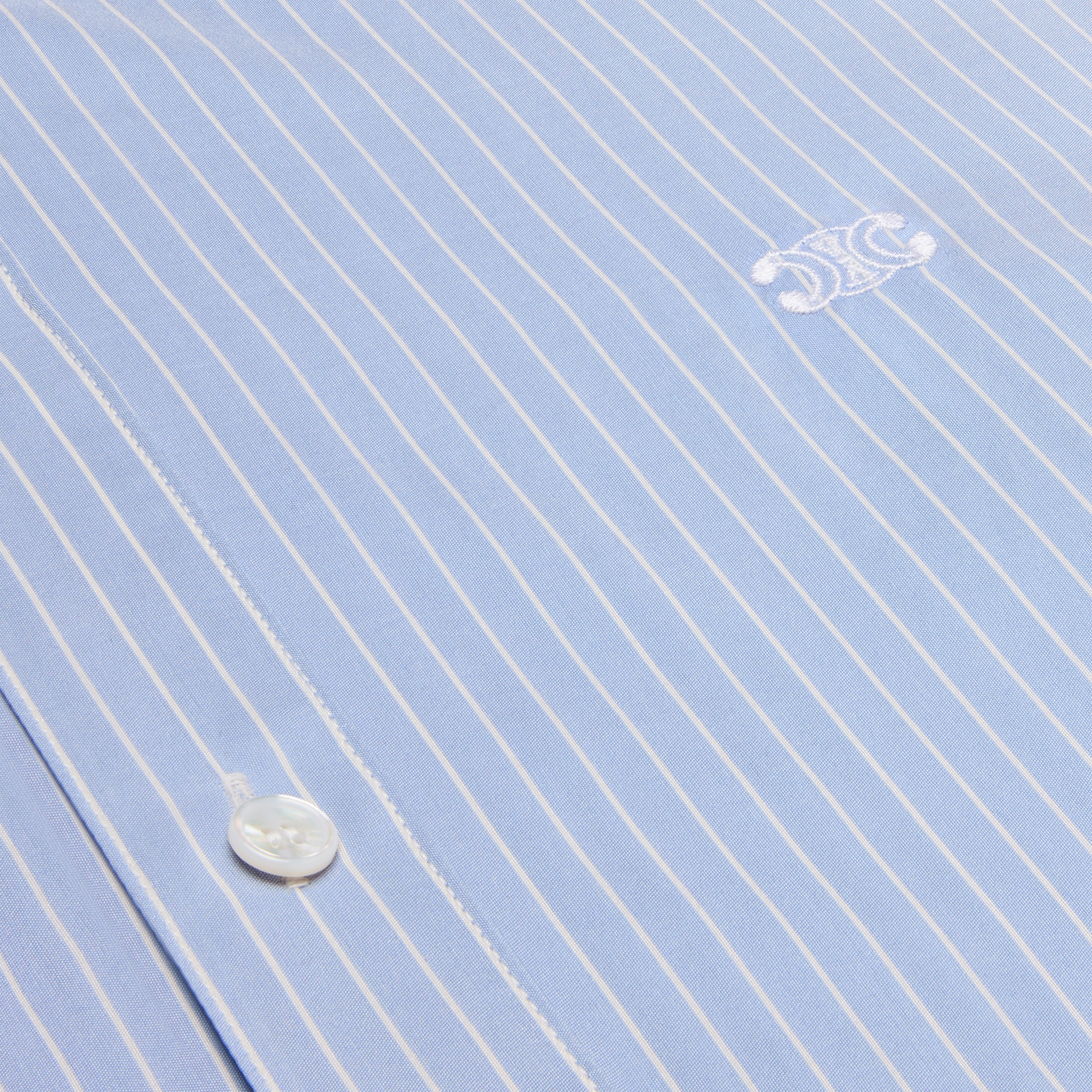 romy lavallière shirt in striped silk - 4