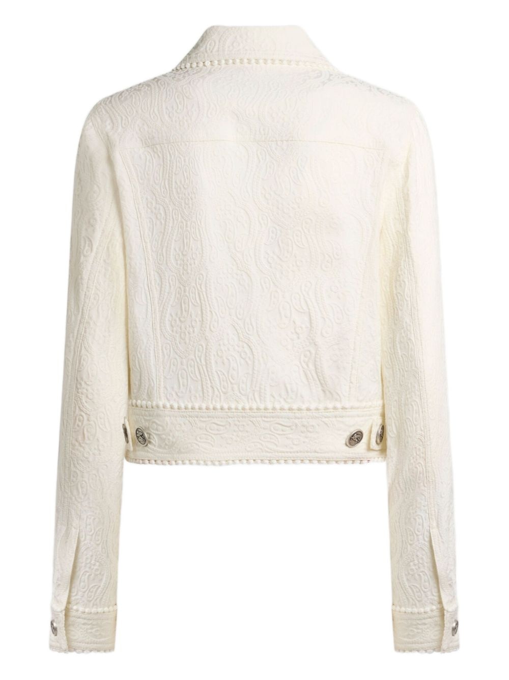 paisley-jacquard cropped jacket - 2
