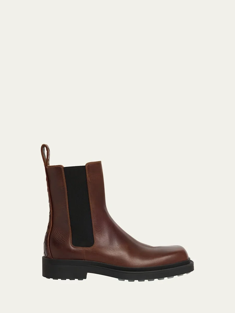 Men's Ben Smooth & Intrecciato Leather Chelsea Boots - 1