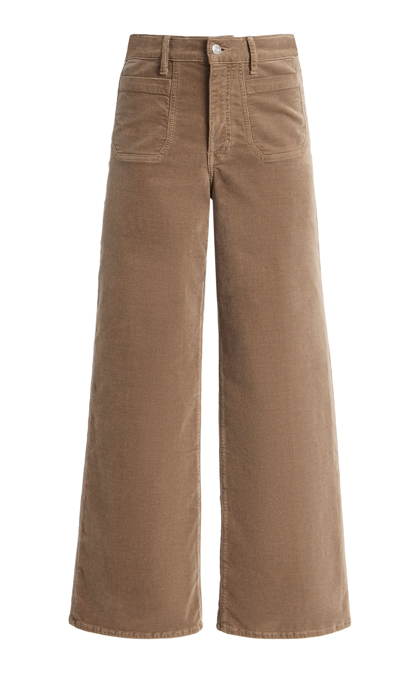 Le Slim Corduroy Mid-Rise Modernist Palazzo Jeans - 1