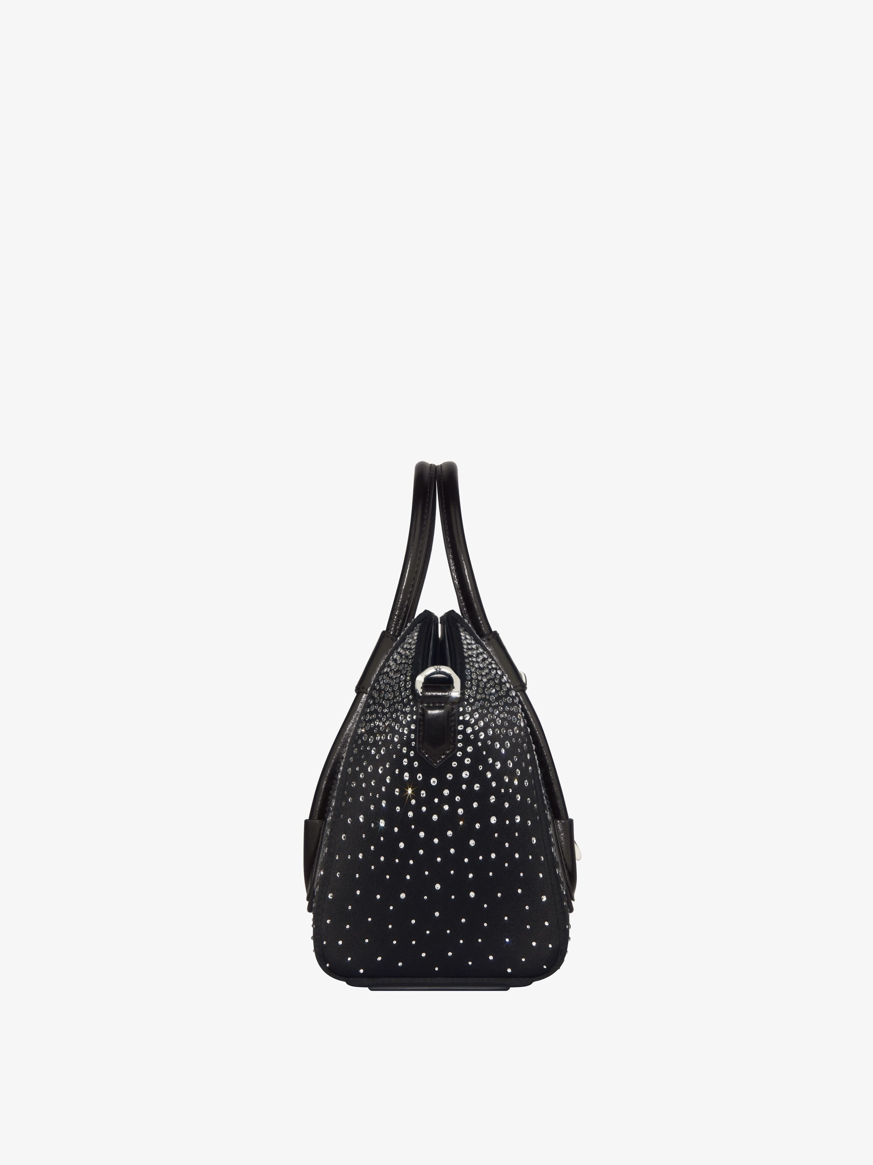 MINI ANTIGONA LOCK BAG IN SATIN WITH STRASS 2