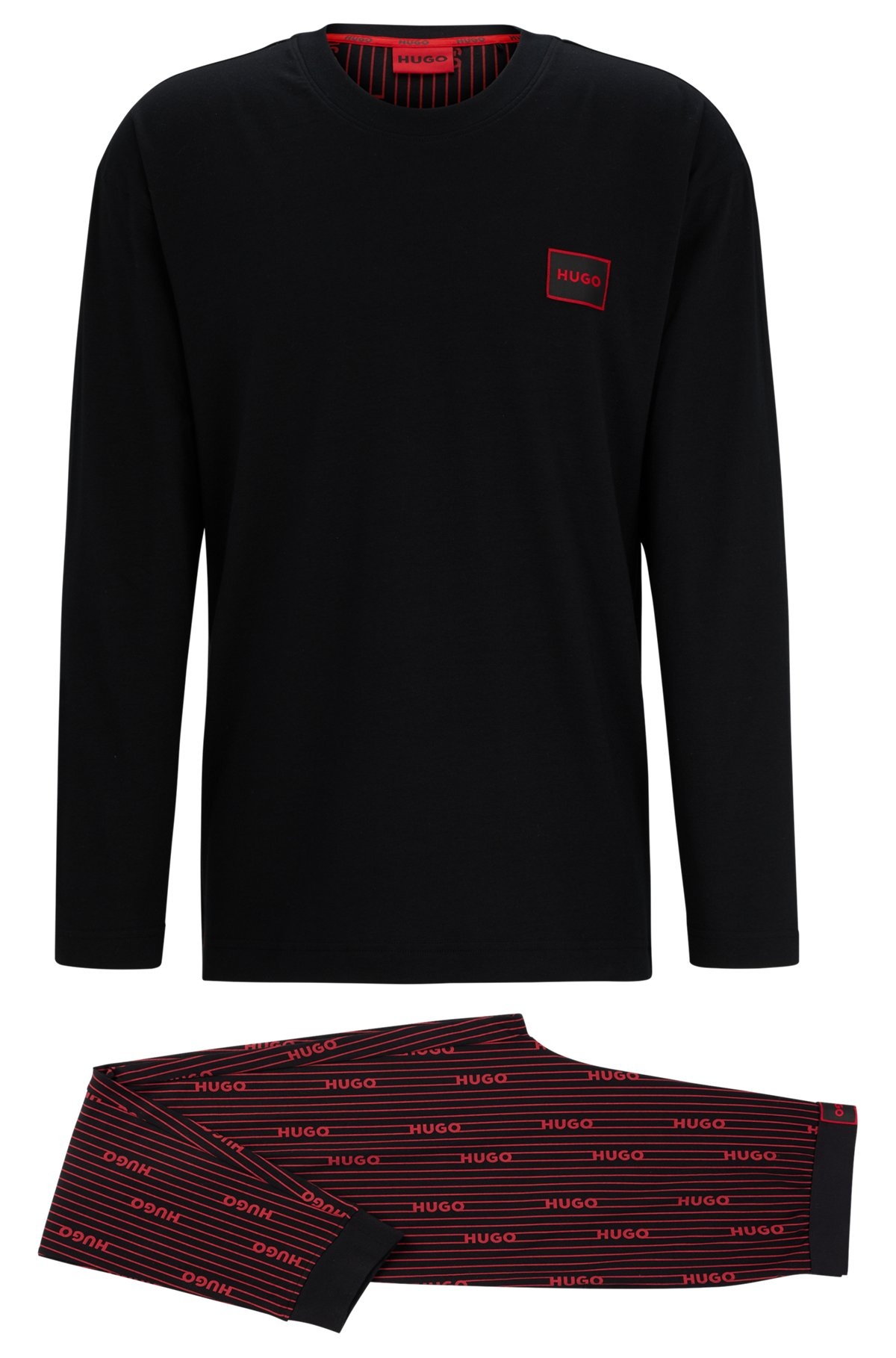 STRETCH-COTTON RELAXED-FIT PAJAMAS WITH LOGO DETAILS - 5