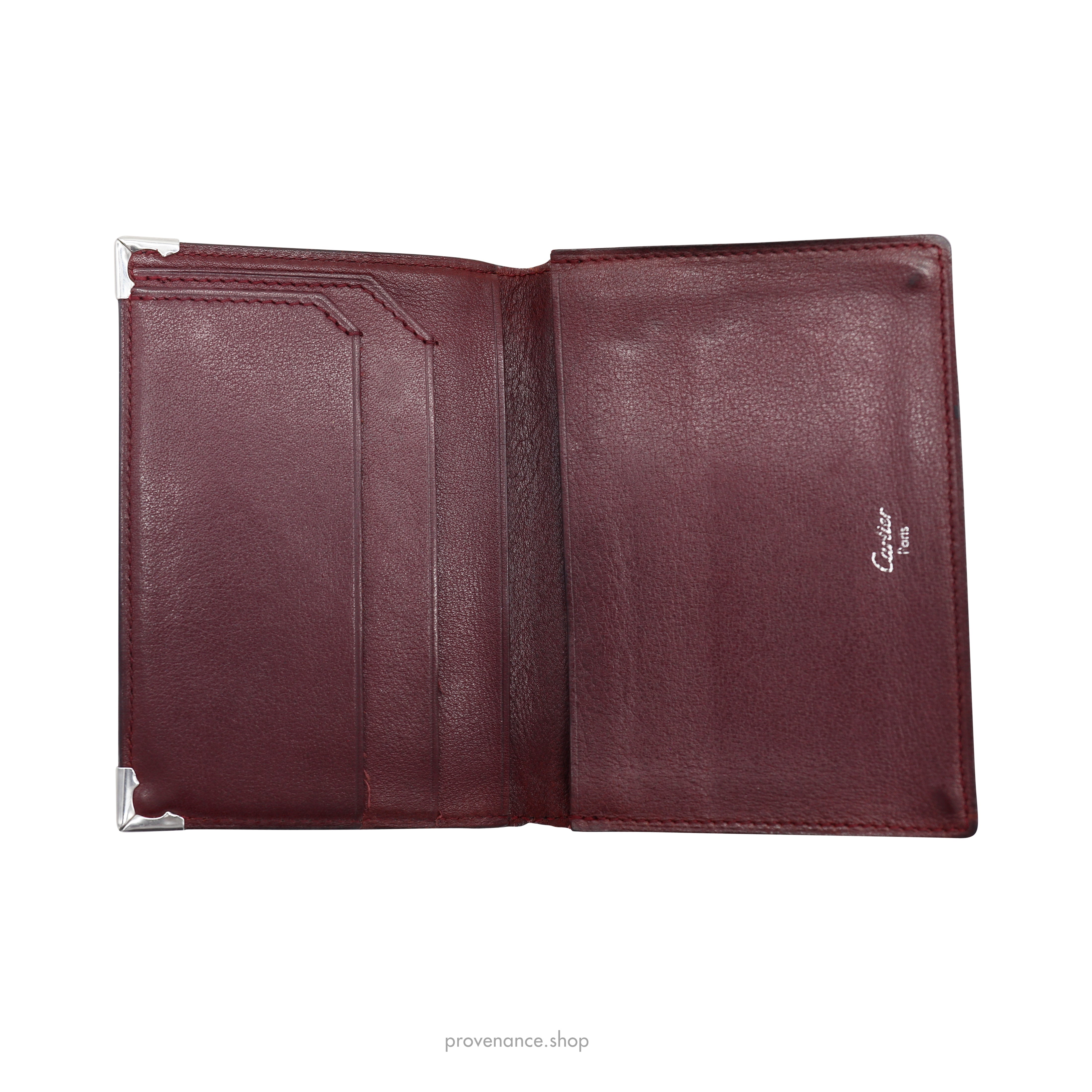 Cartier Pocket Organizer Wallet - Black & Burgundy Leather - 7