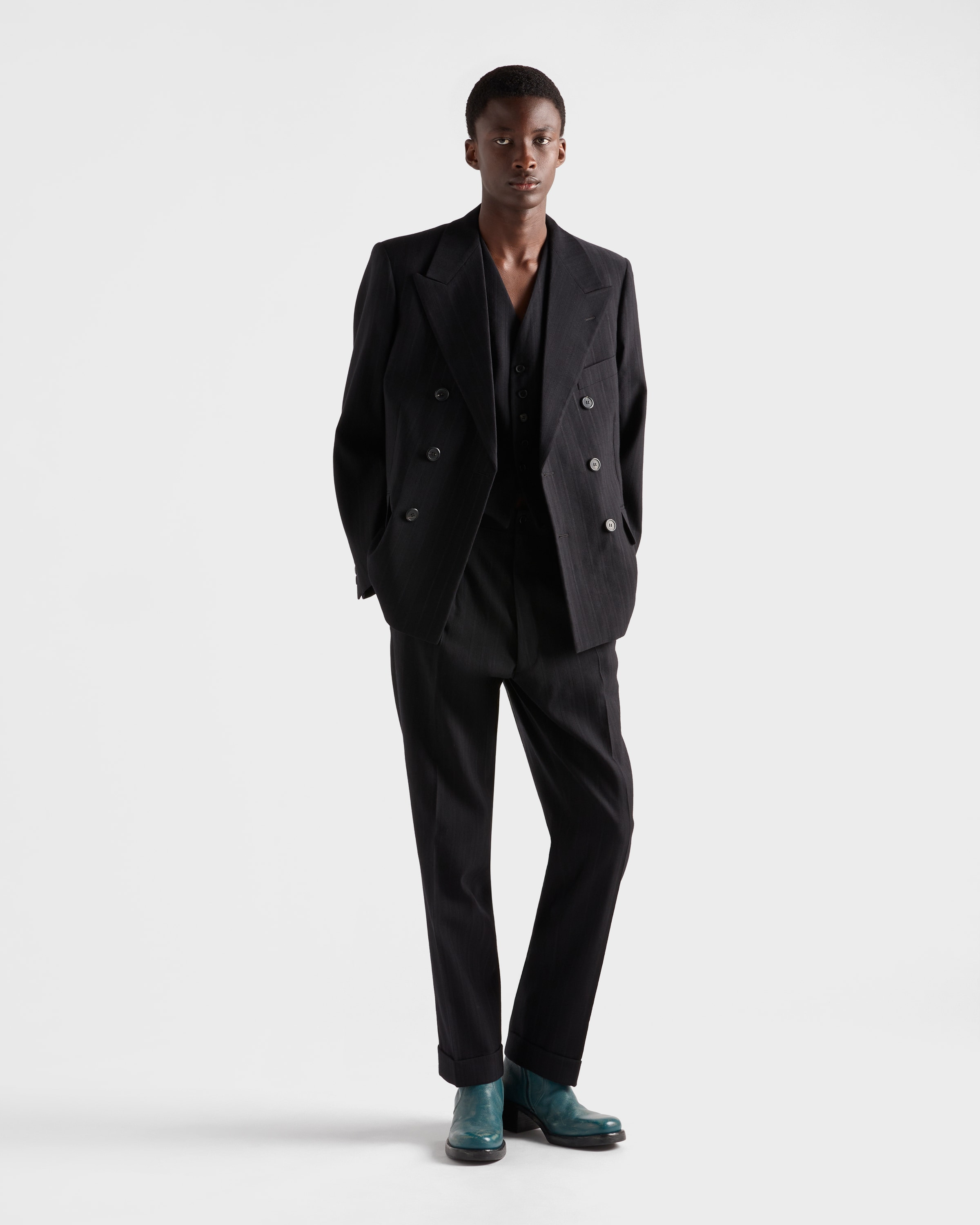 Wool blend pinstriped pants - 2