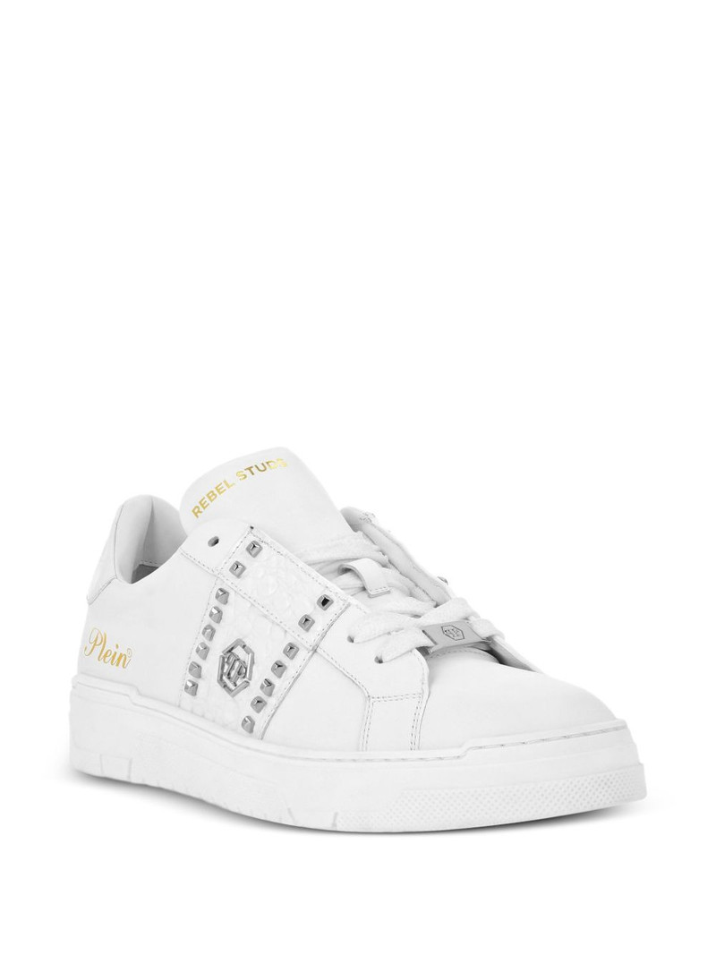 PHILIPP PLEIN stud-embellished leather sneakers outlook