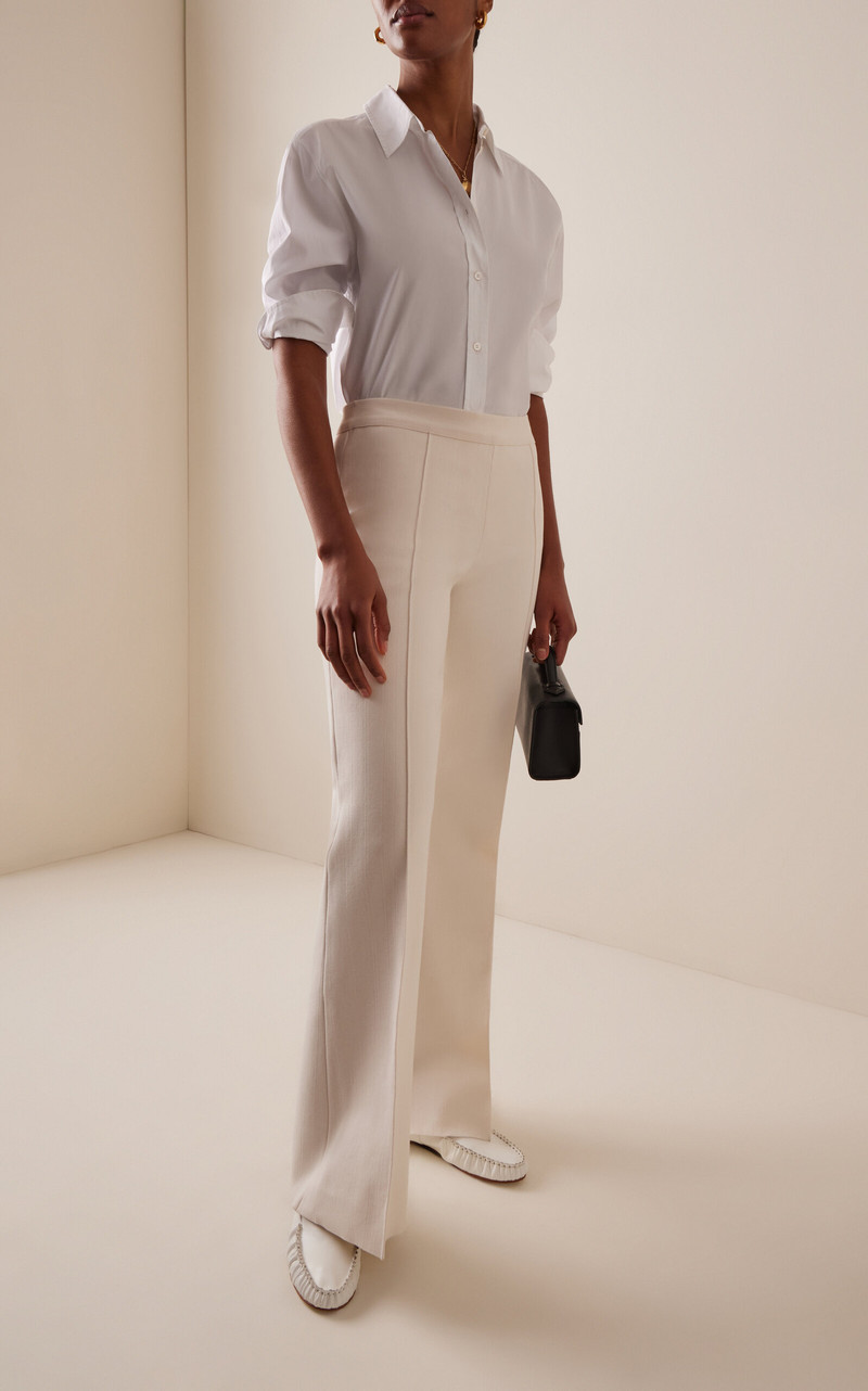 HIGH SPORT Willa Cotton-Blend Flared Pants ivory outlook