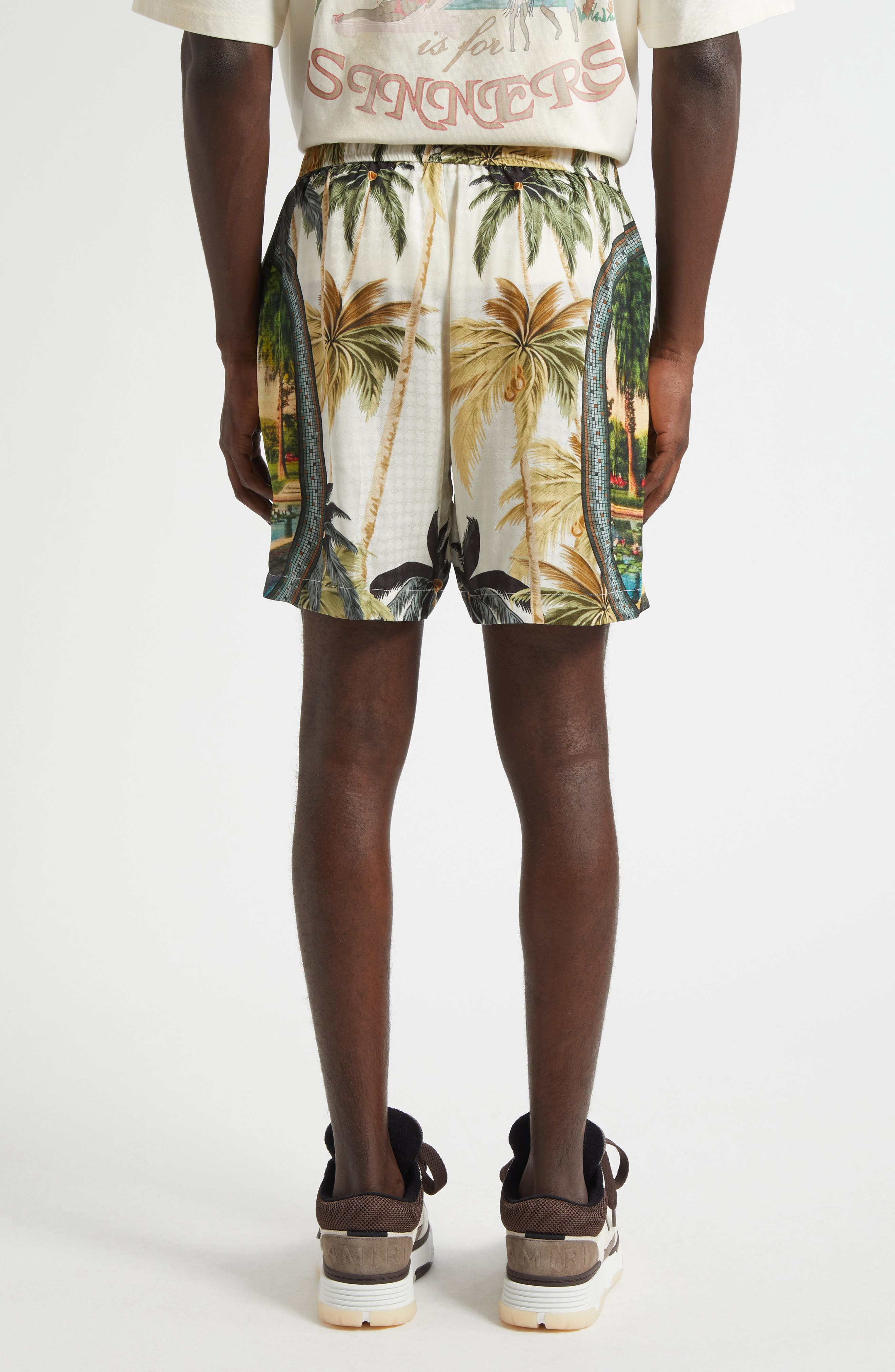 AMIRI Paradise Print Shorts in Green/White Multi at Nordstrom - 3