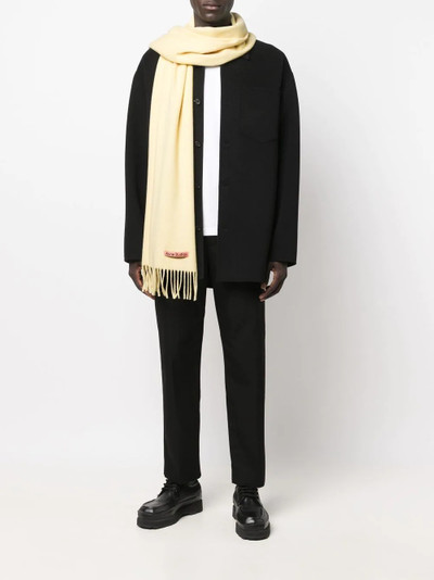 Acne Studios logo-patch fringed scarf outlook