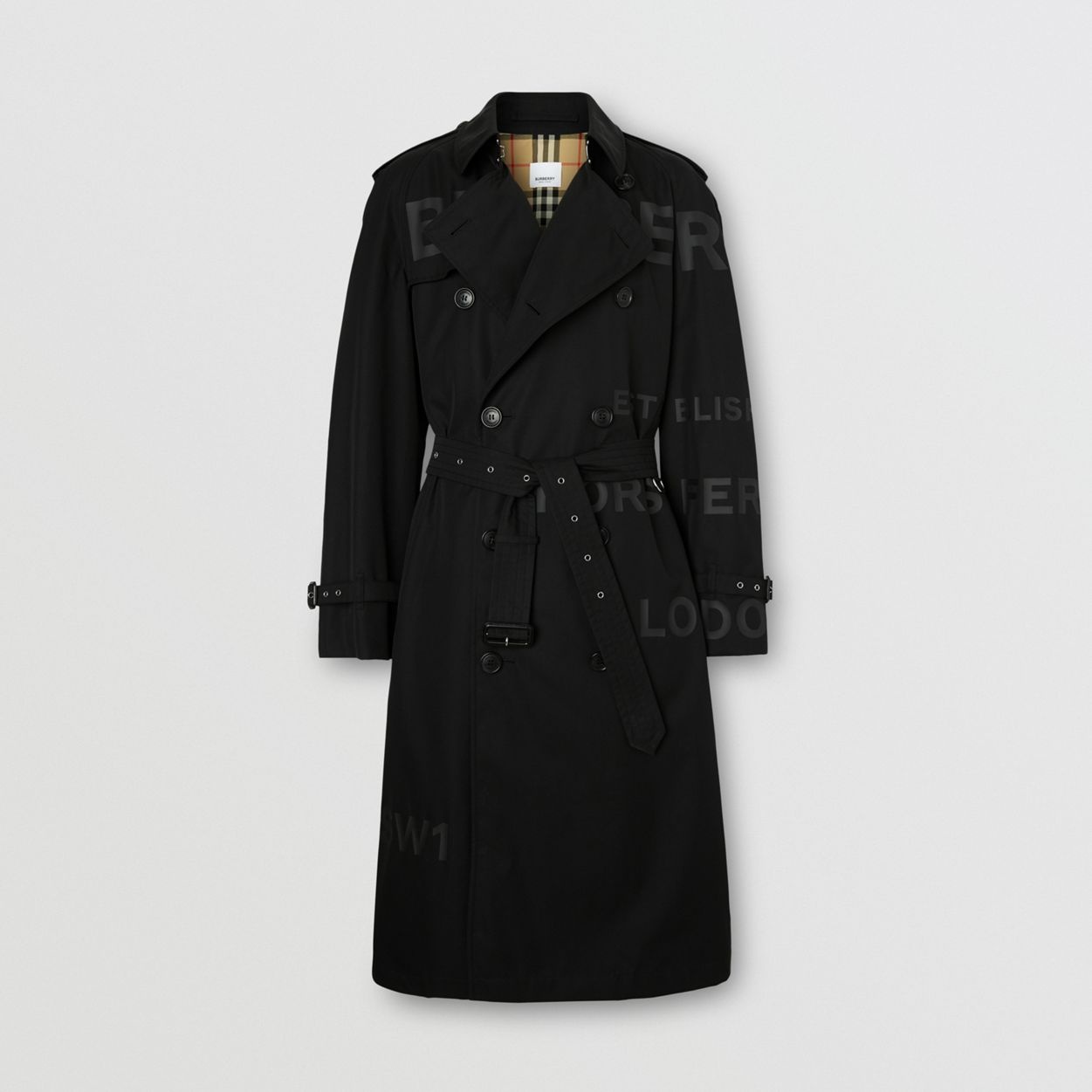 Horseferry Print Cotton Gabardine Trench Coat - 1