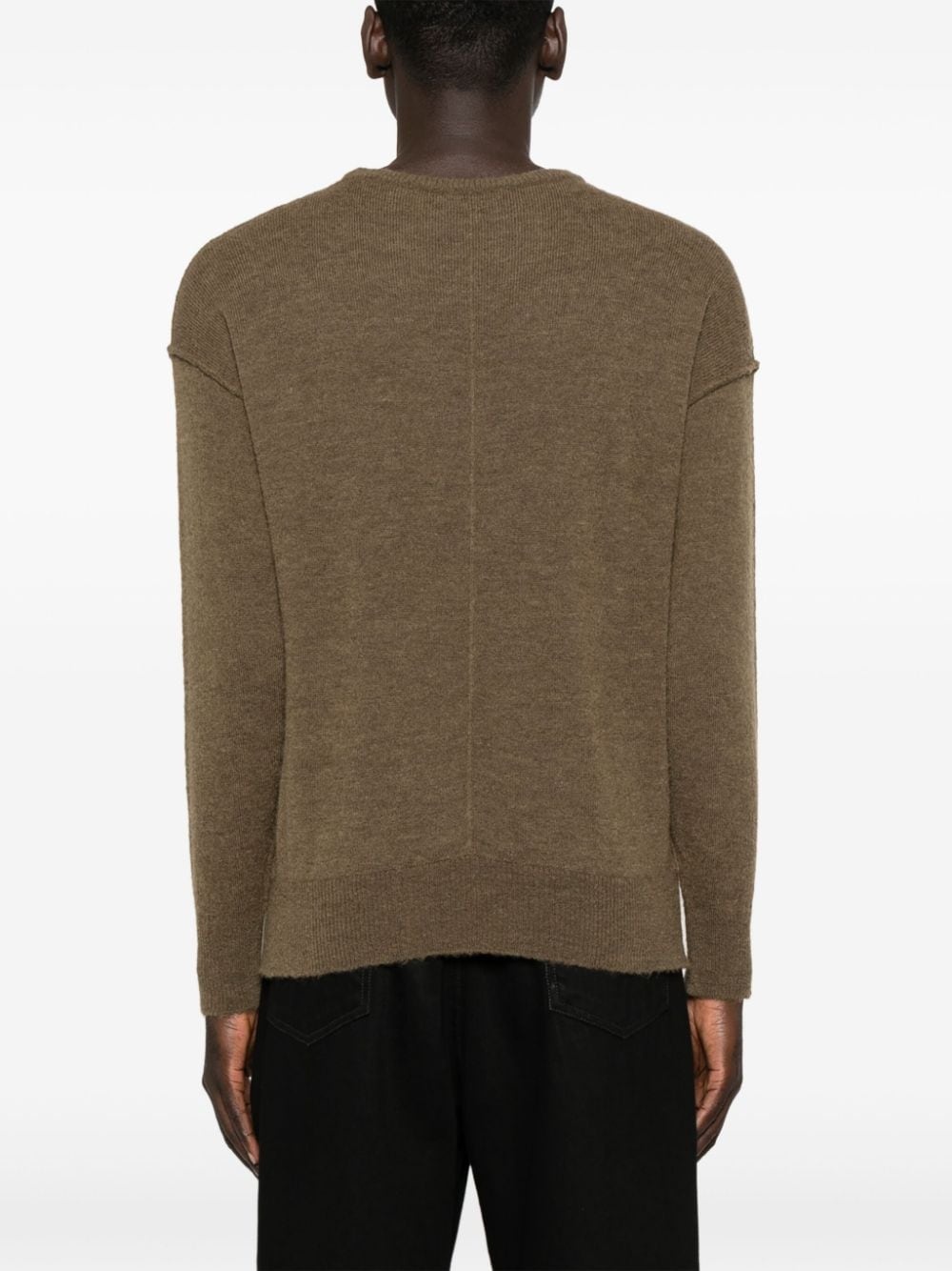 brushed fine-knit jumper - 5