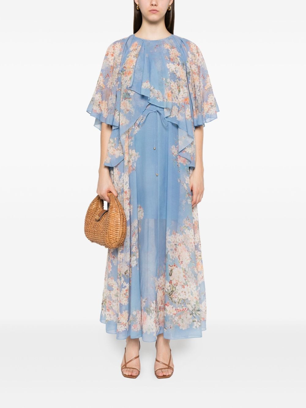 floral-print ruffled dress - 2