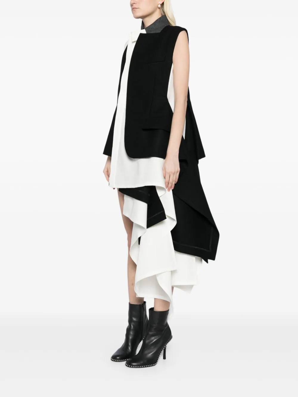 【sacai】Wool Melton Dress アシンメトリー ミディ ドレス sacai】Wool Melton Dress アシンメトリー ミディ ドレス (sacai