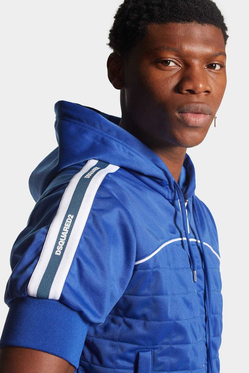 SHORT SLEEVES HOODIE ZIP SWEATSHIRT - 5