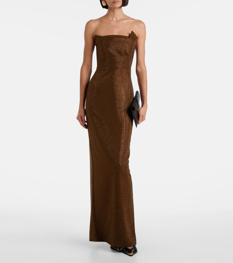 ROLAND MOURET Embellished strapless gown outlook