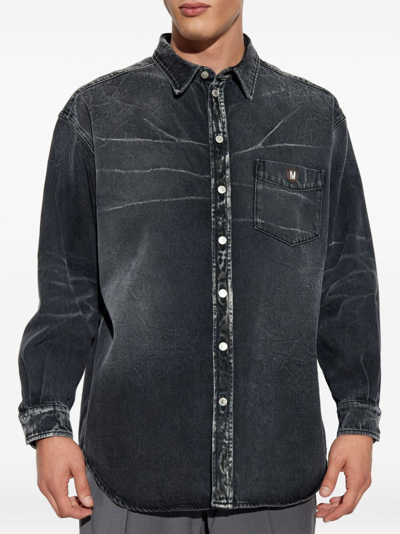 logo-patch denim shirt 3