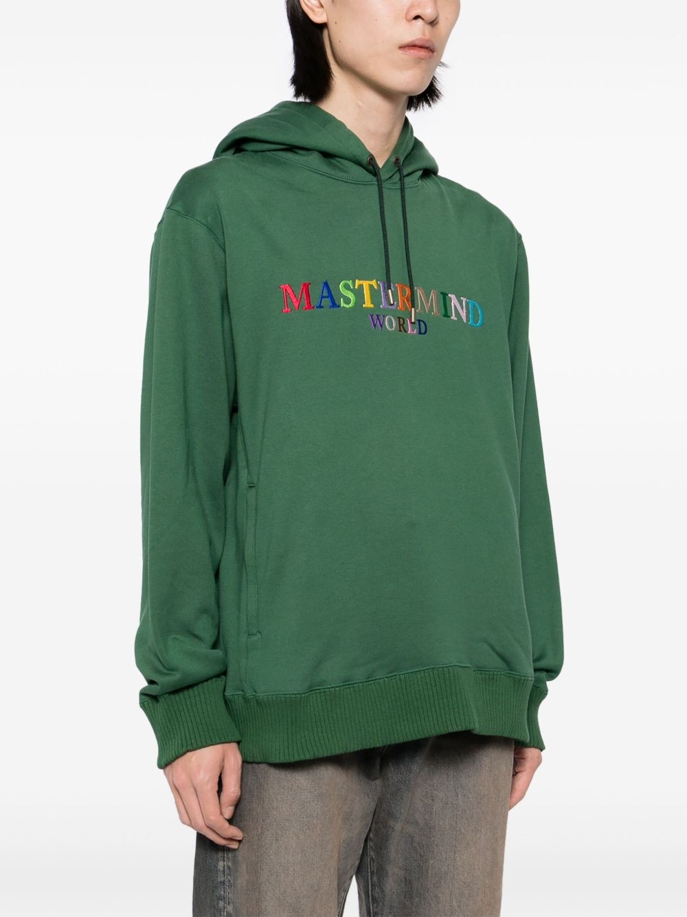 logo-embroidered hoodie - 3