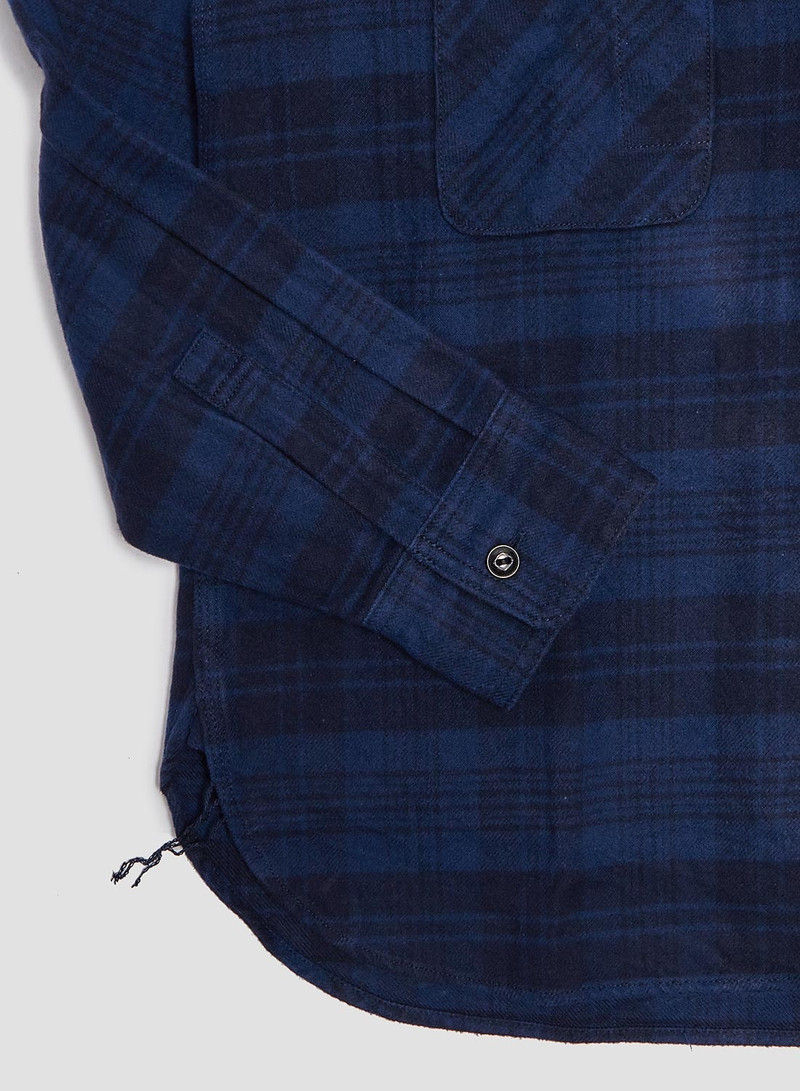 FOB Factory Heavy Nel Work Shirt Navy 4