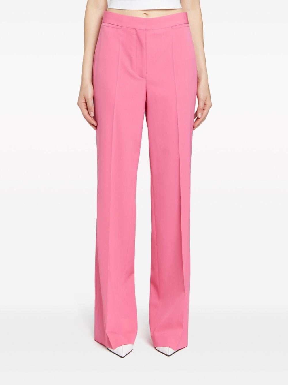 straight-leg tailored wool trousers - 2