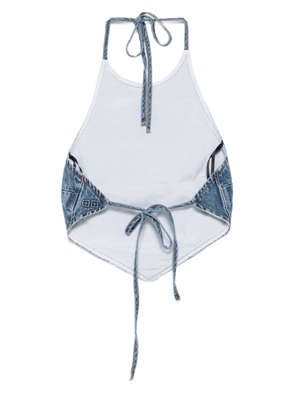 Bolt tie-neck denim top - 2