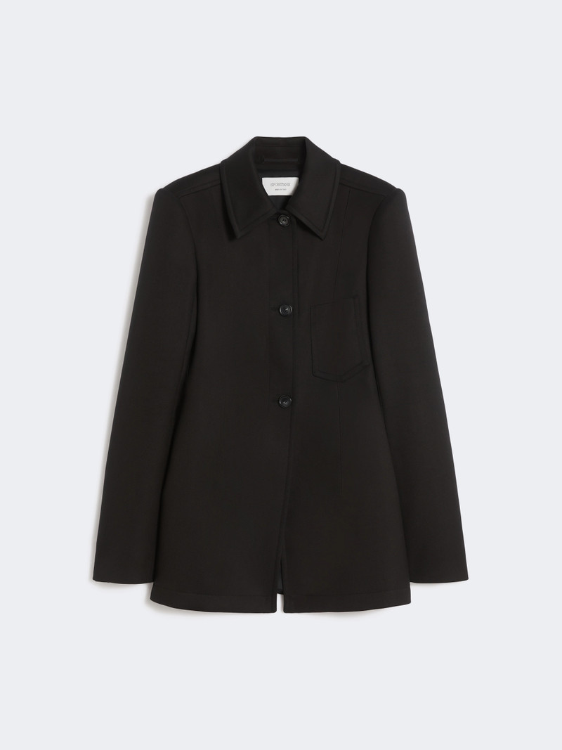 OTTELIA Fitted gabardine shirt jacket - BLACK 1