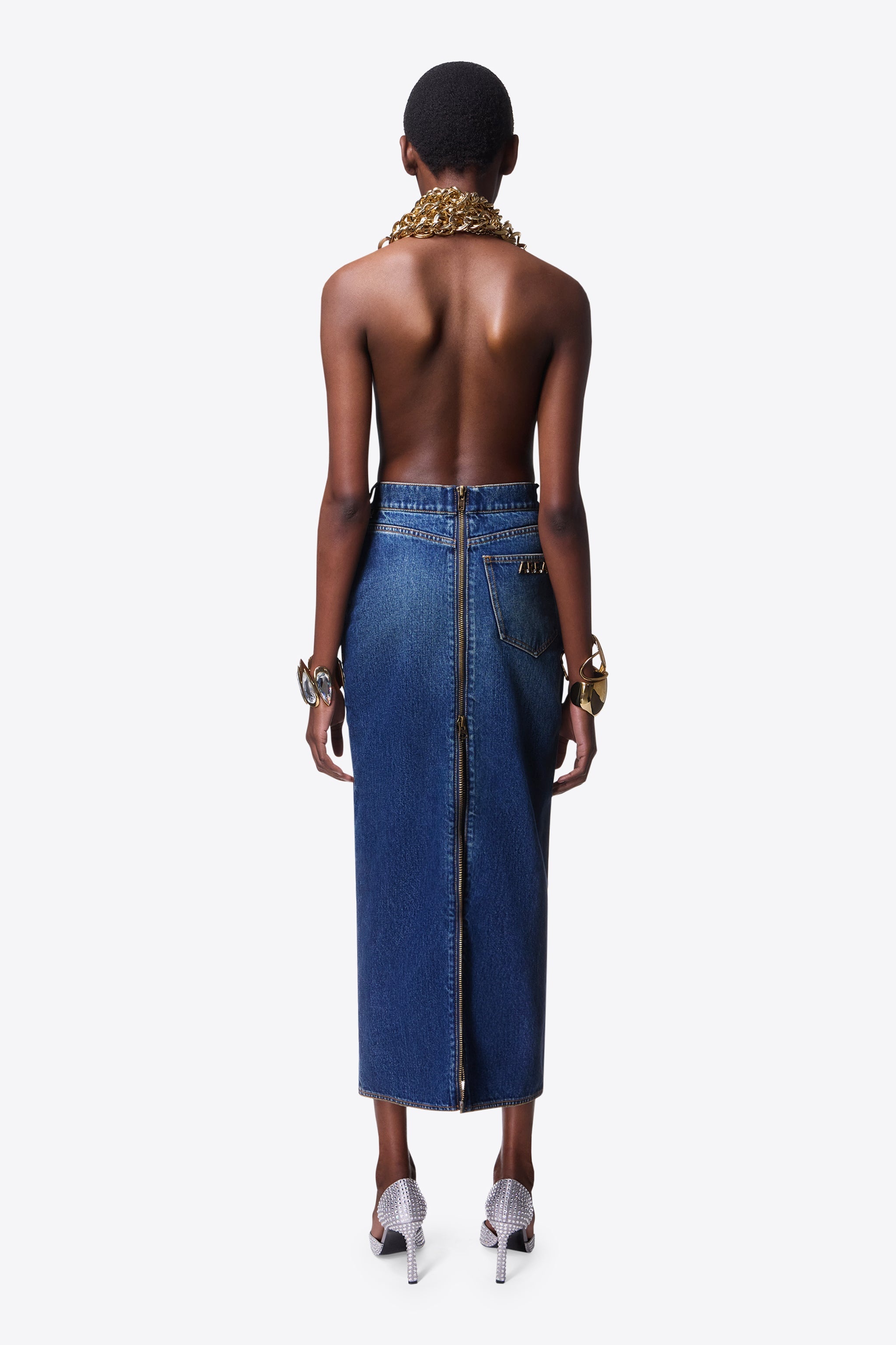 ZIP SLIT MIDI SKIRT - 5
