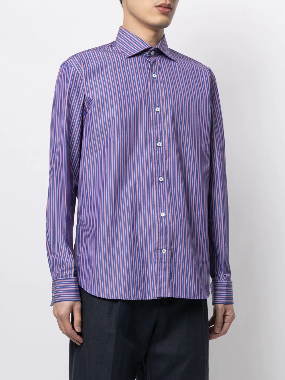 vertical stripe-print shirt - 3