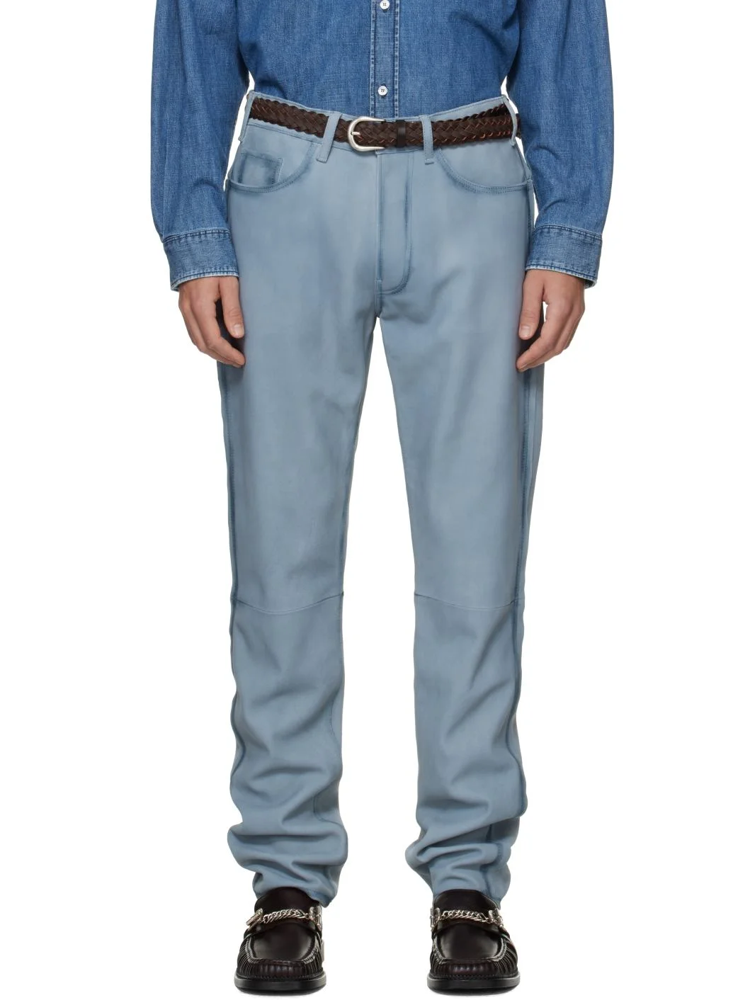 Blue 1979 Suede Trousers - 1