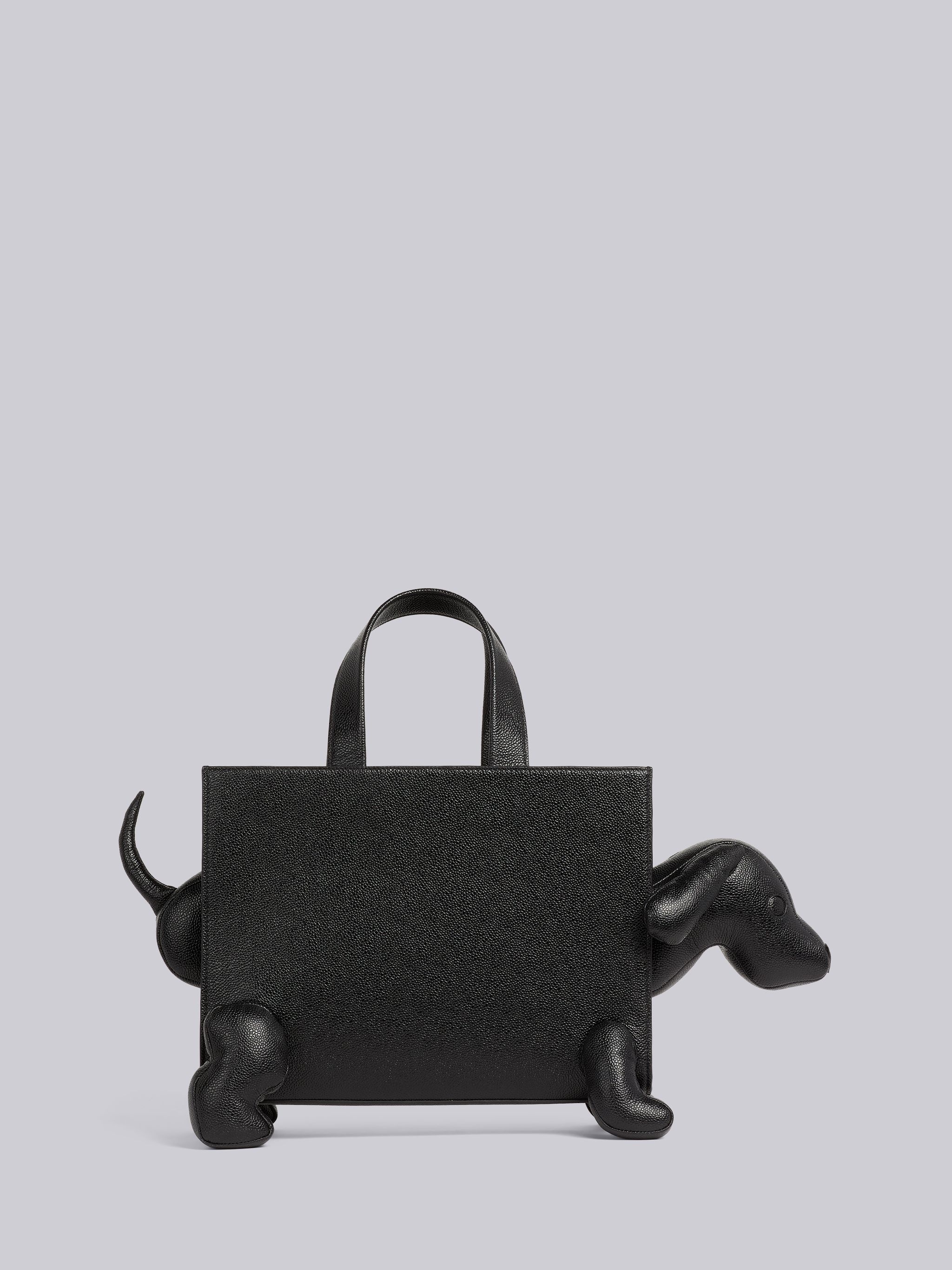 Black Pebble Grain Leather Hector Tote Bag - 4