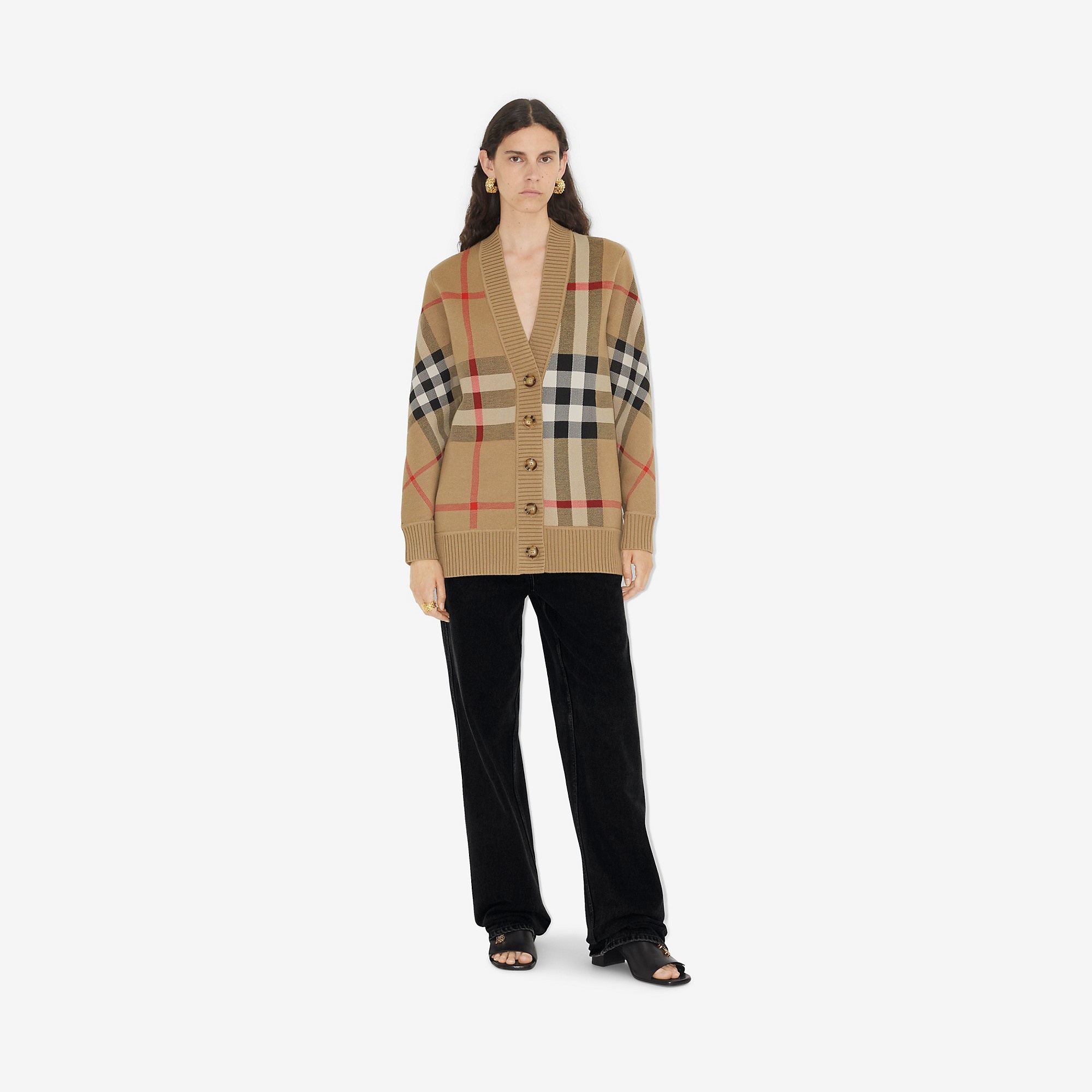 Check Technical Wool Jacquard Cardigan - 2