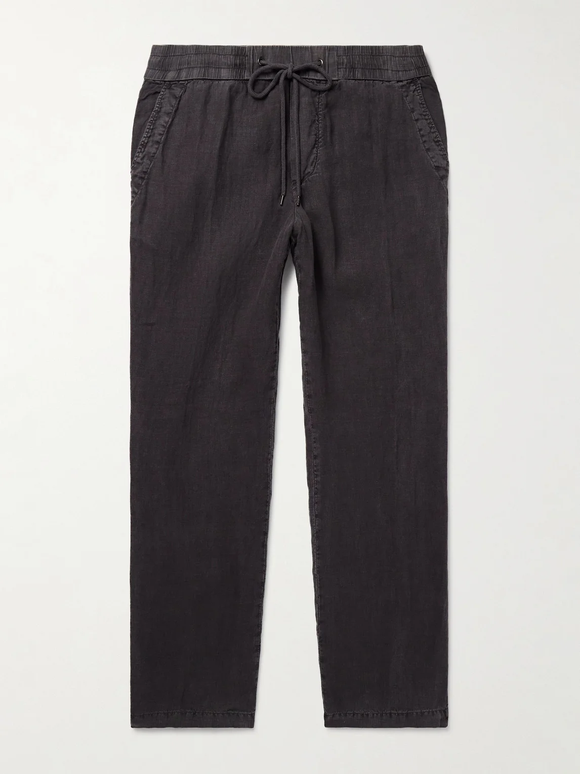 Straight-Leg Garment-Dyed Linen Drawstring Trousers - 1