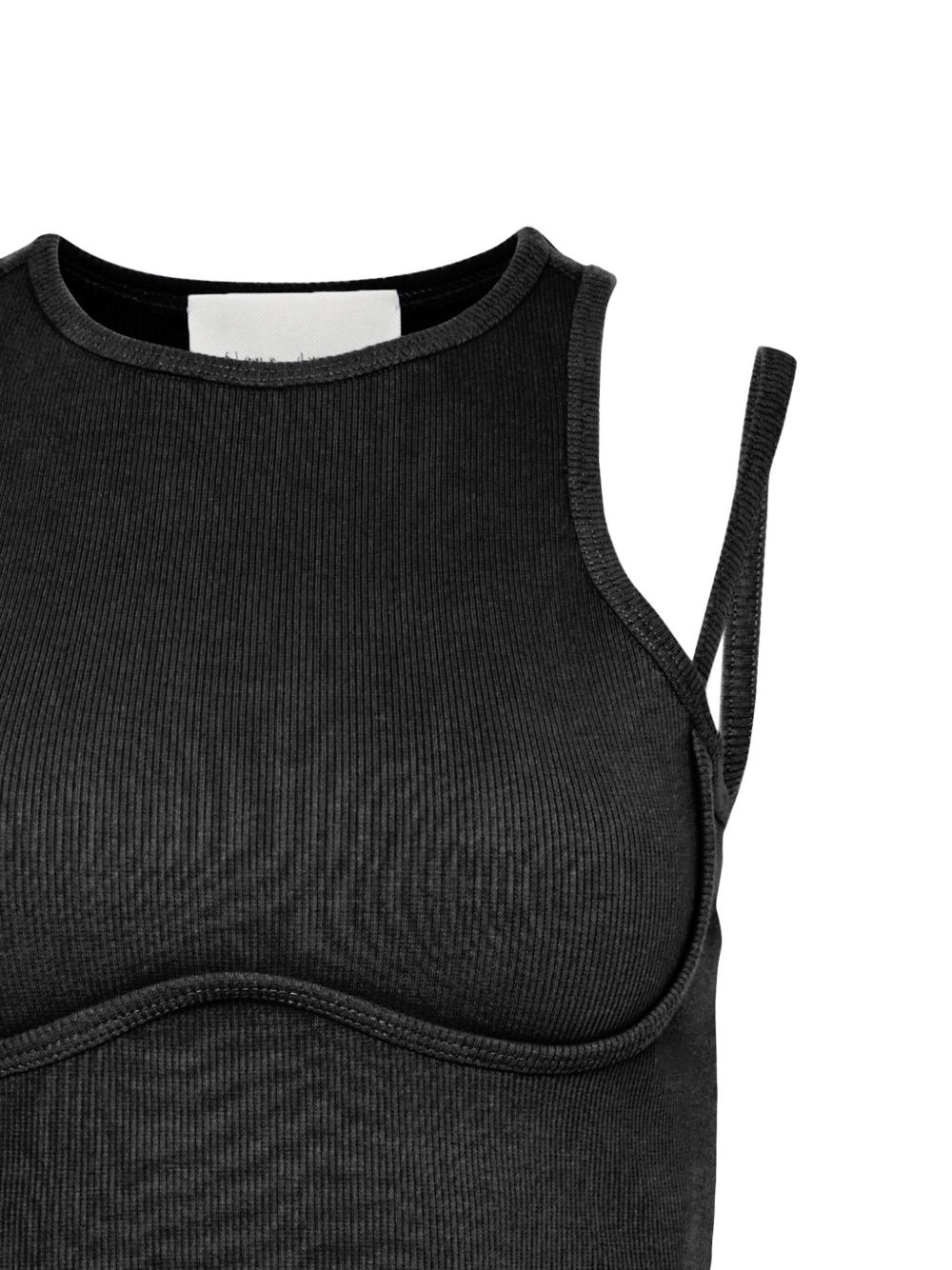 strappy ribbed tank top - 2