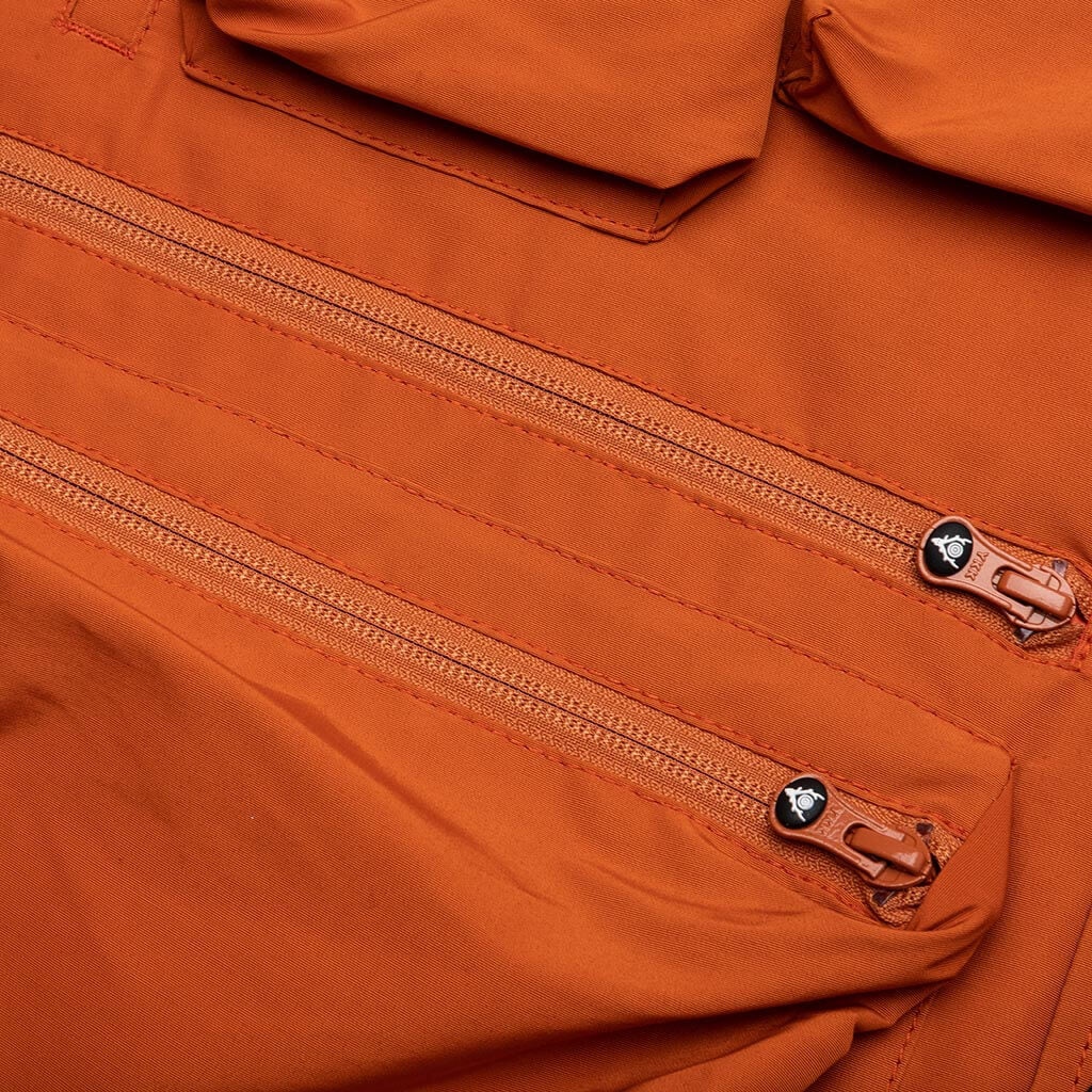 MULTI-POCKET ZIPPED DOWN VEST - ORANGE - 4