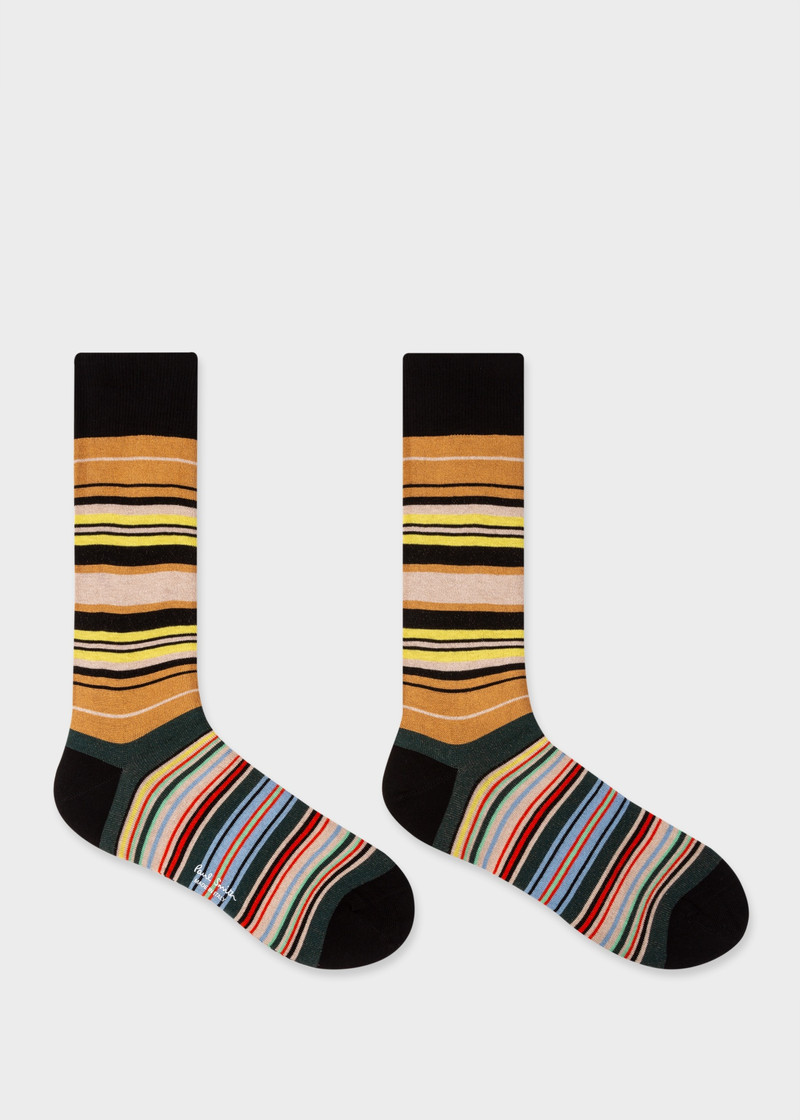Paul Smith Black Mixed Stripe Socks outlook