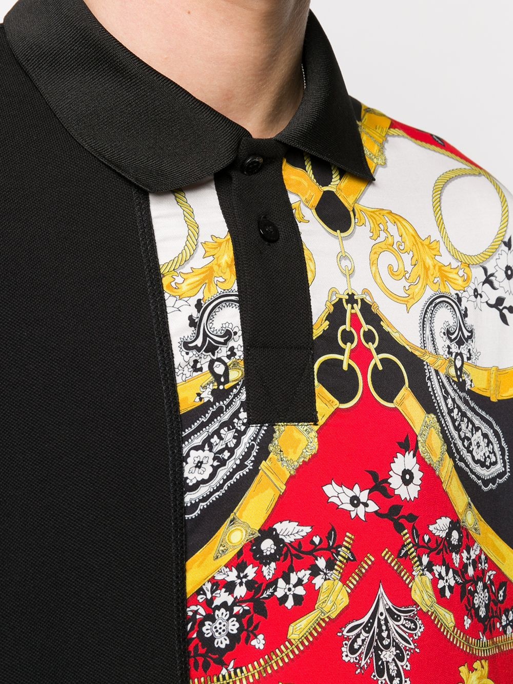 short-sleeved baroque print polo shirt - 5