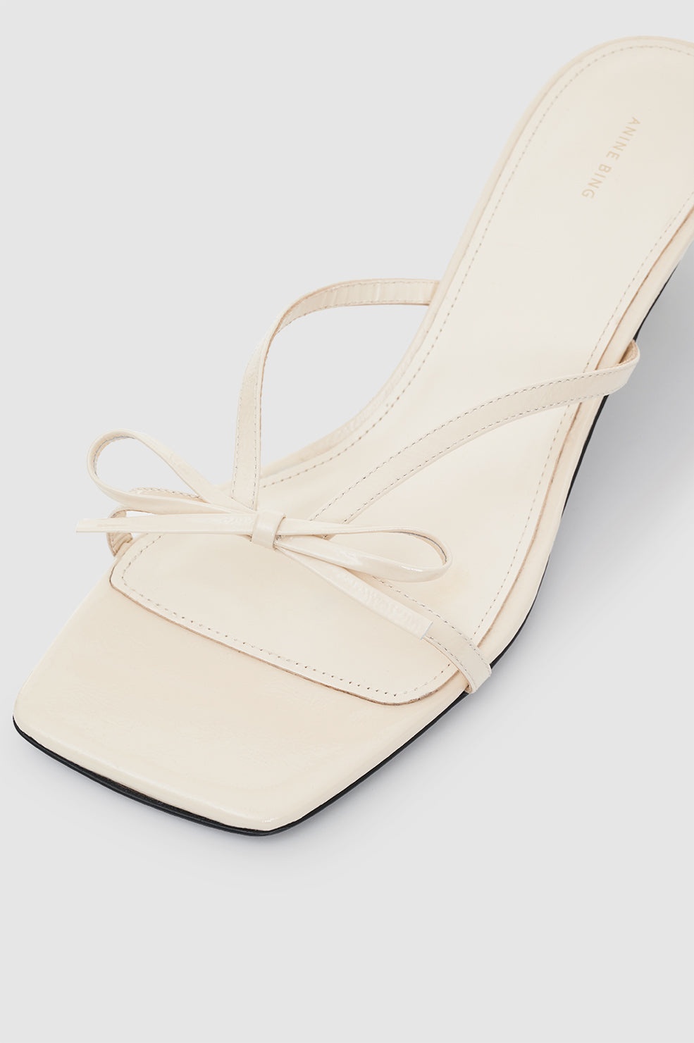 Jackie Heels - Bone Crinkled Patent - 5