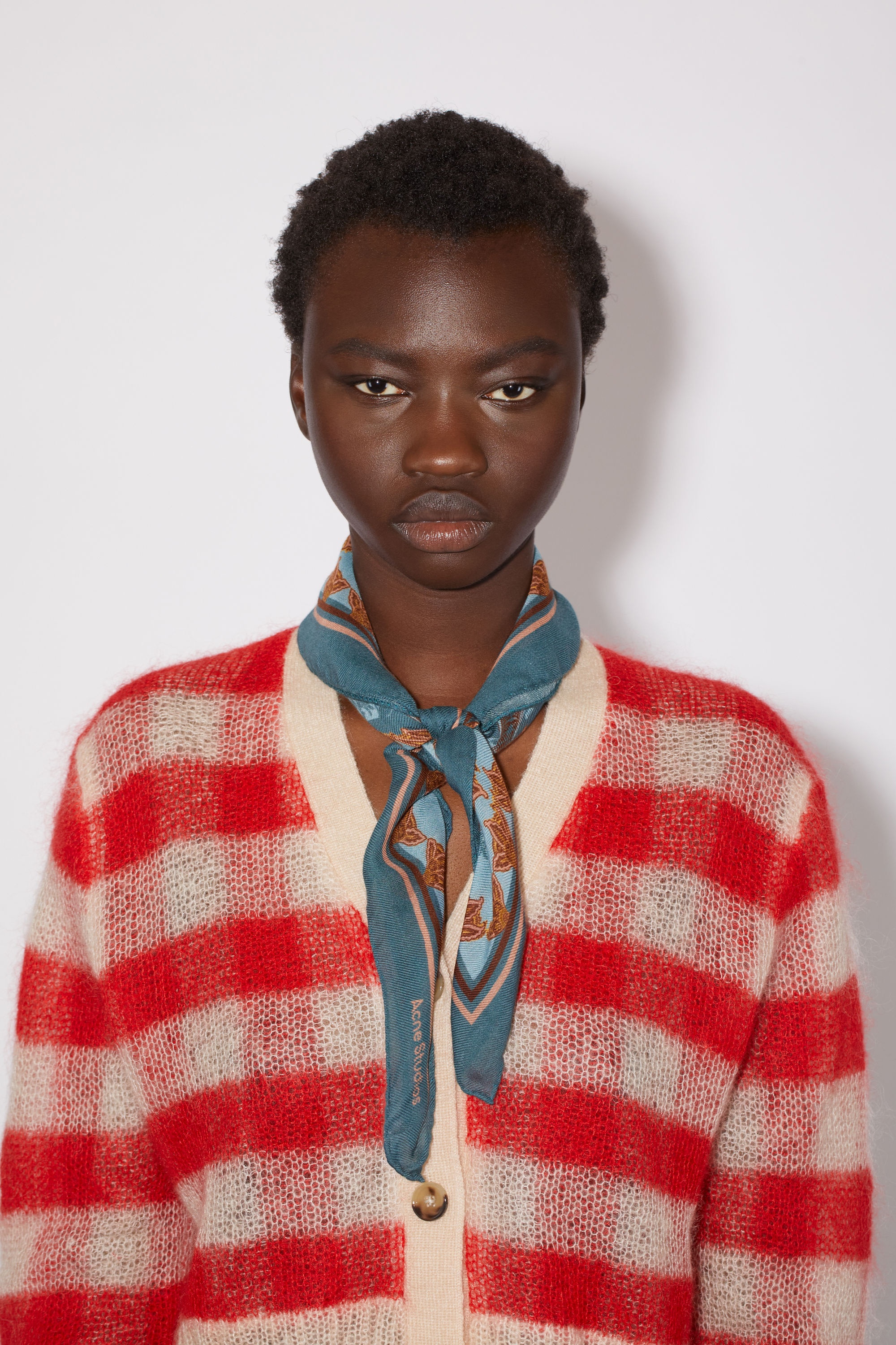 Printed cashmere scarf - Teal blue - 2