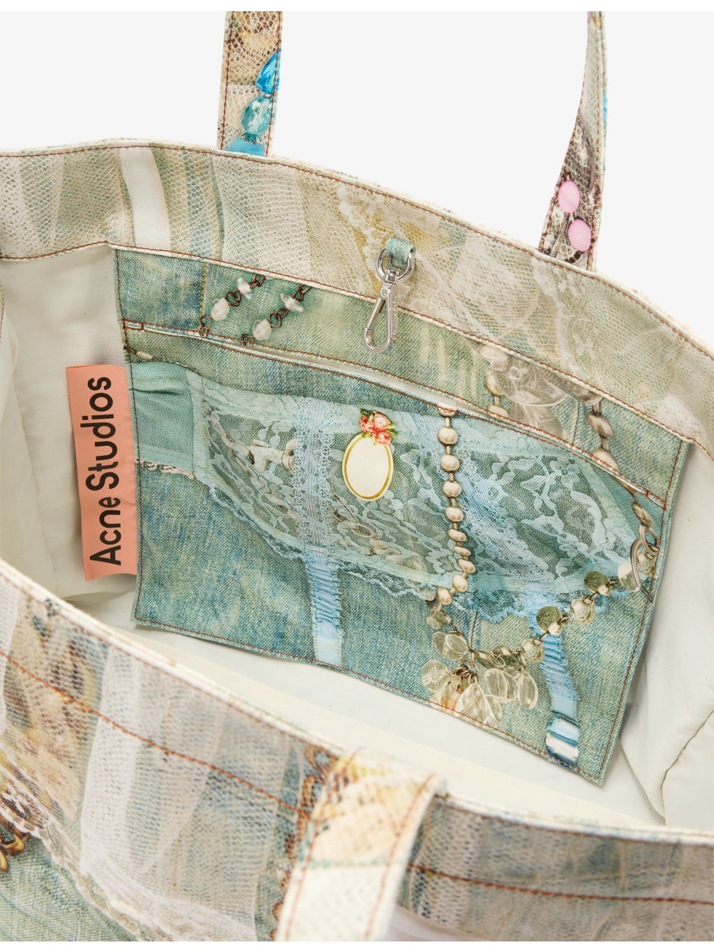 Logo-Embroidered Denim Tote Bag - 5