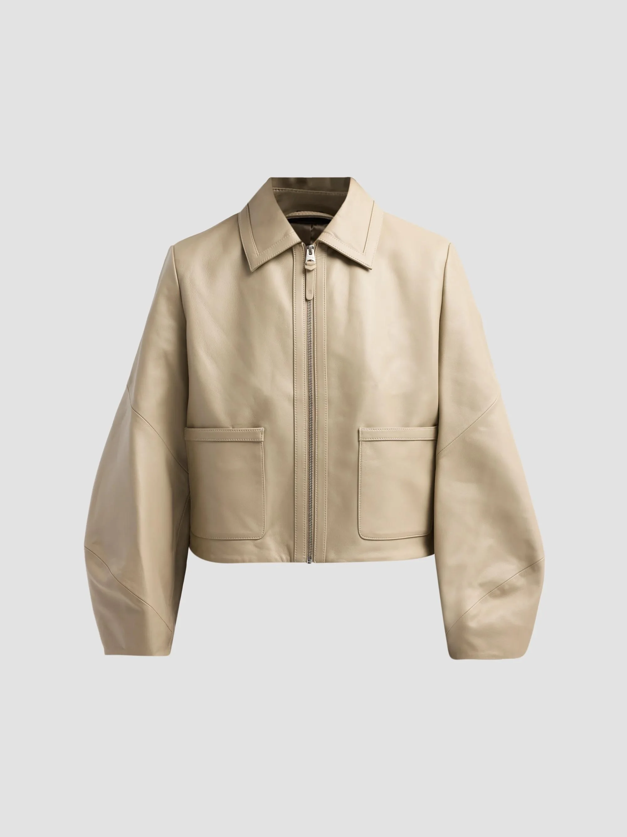 Women's Solana Leather Jacket - Taupe - 1