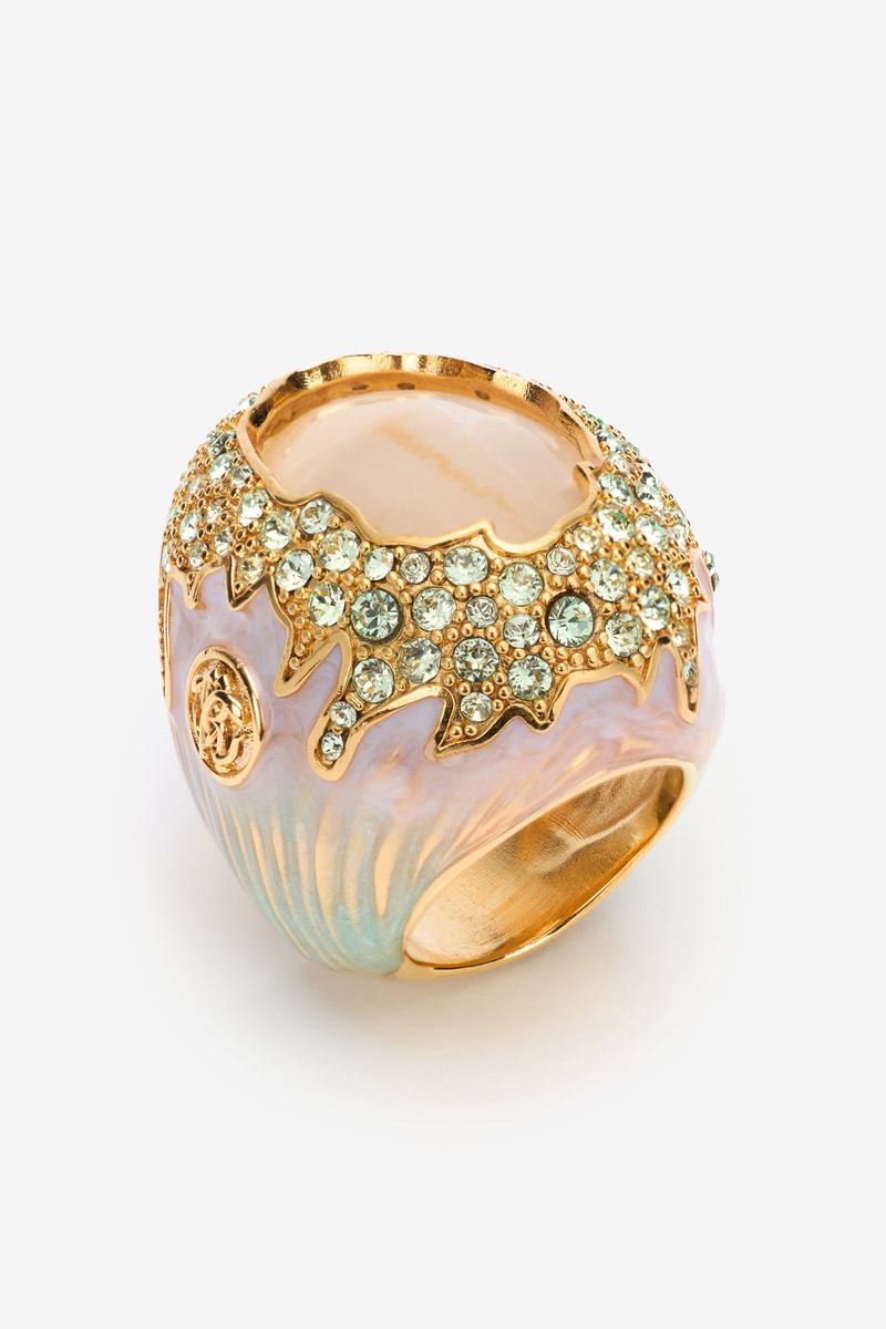 Cocktail Ring With Gem And Crystals 3