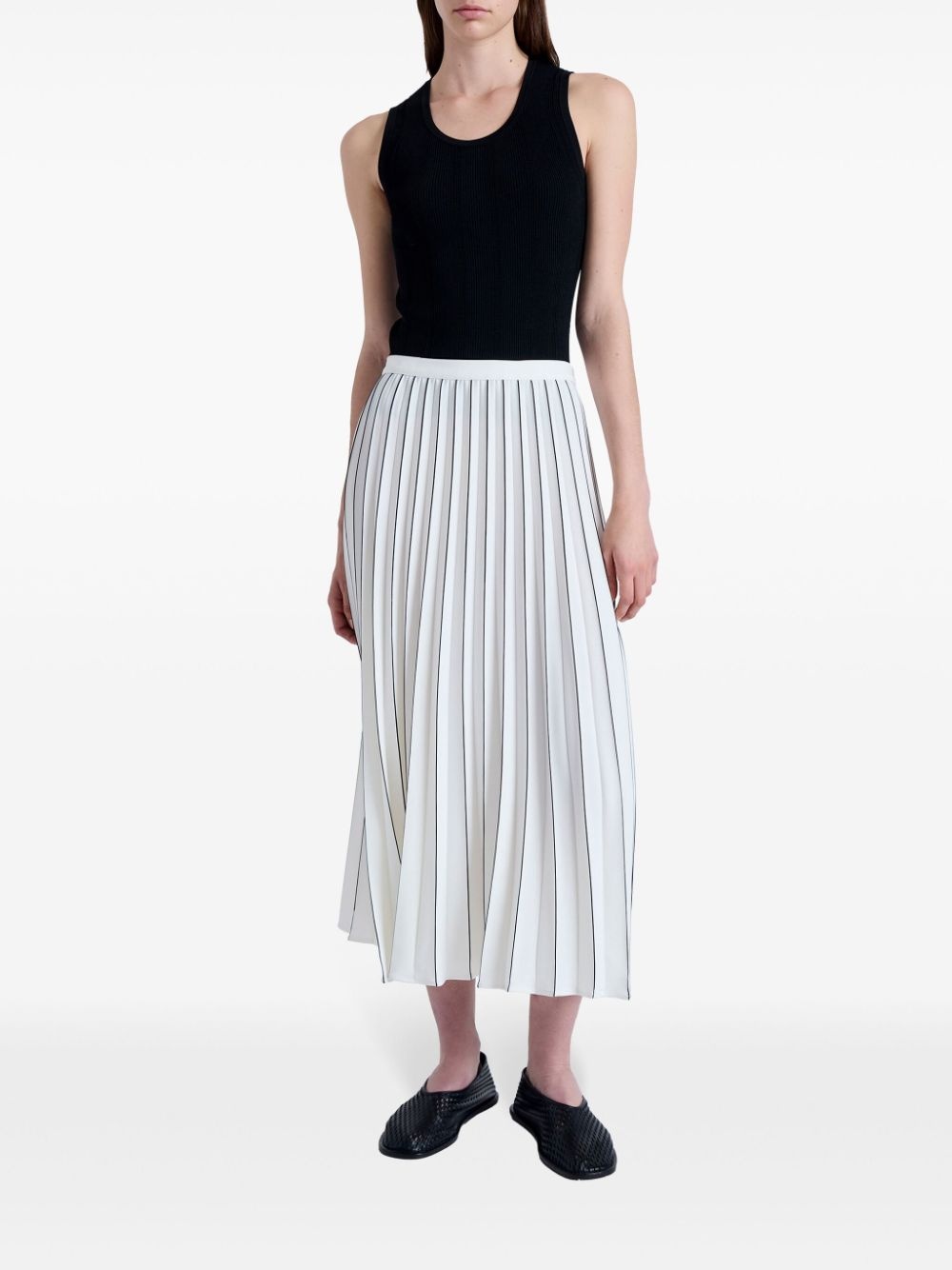 pleated crepe midi skirt - 2