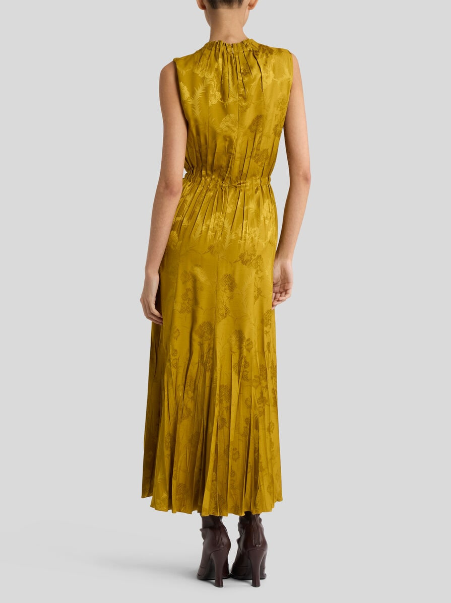 LONG DRESS WITH LEAFY JACQUARD MOTIF - 4
