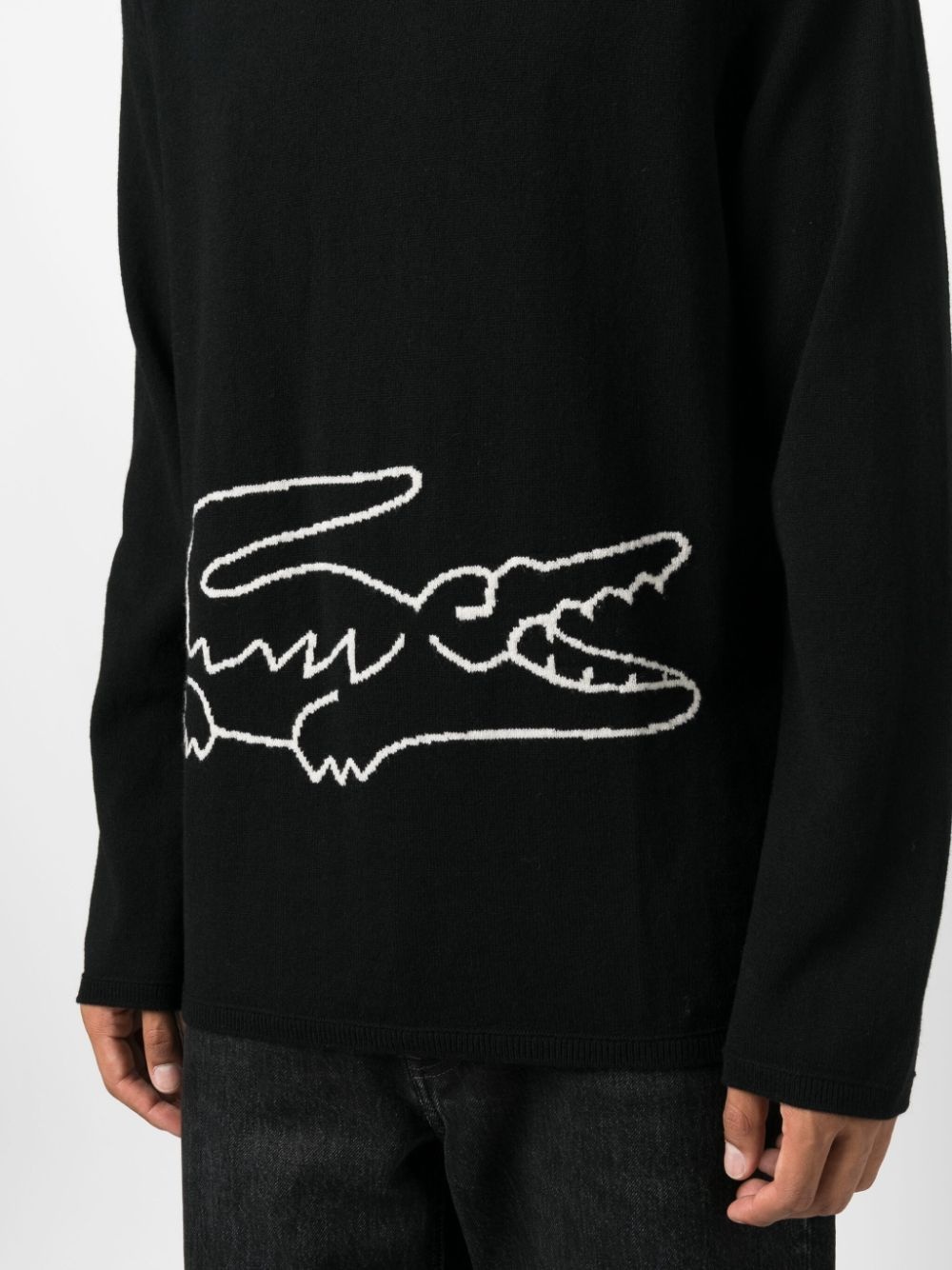 x Lacoste intarsia-knit logo jumper - 5