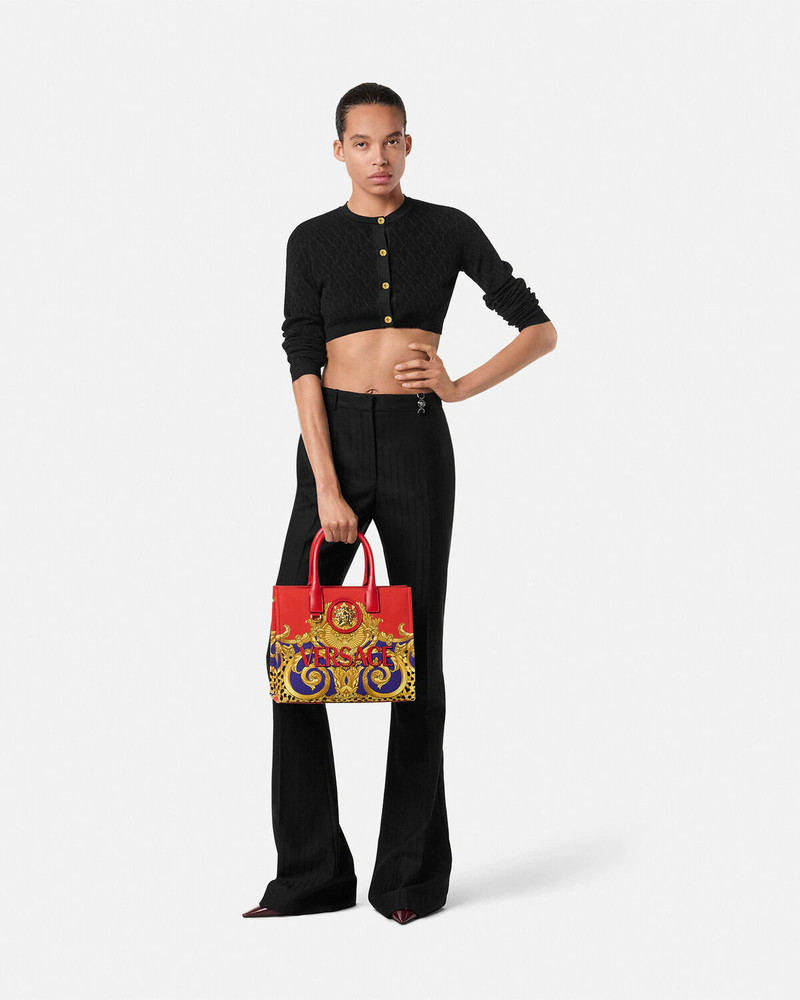 VERSACE V Allover Jacquard Knit Crop Cardigan outlook