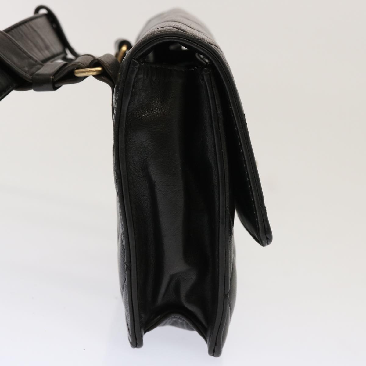 CHANEL Matelasse Turn Lock Waist Bag Lamb Skin Black CC - 4
