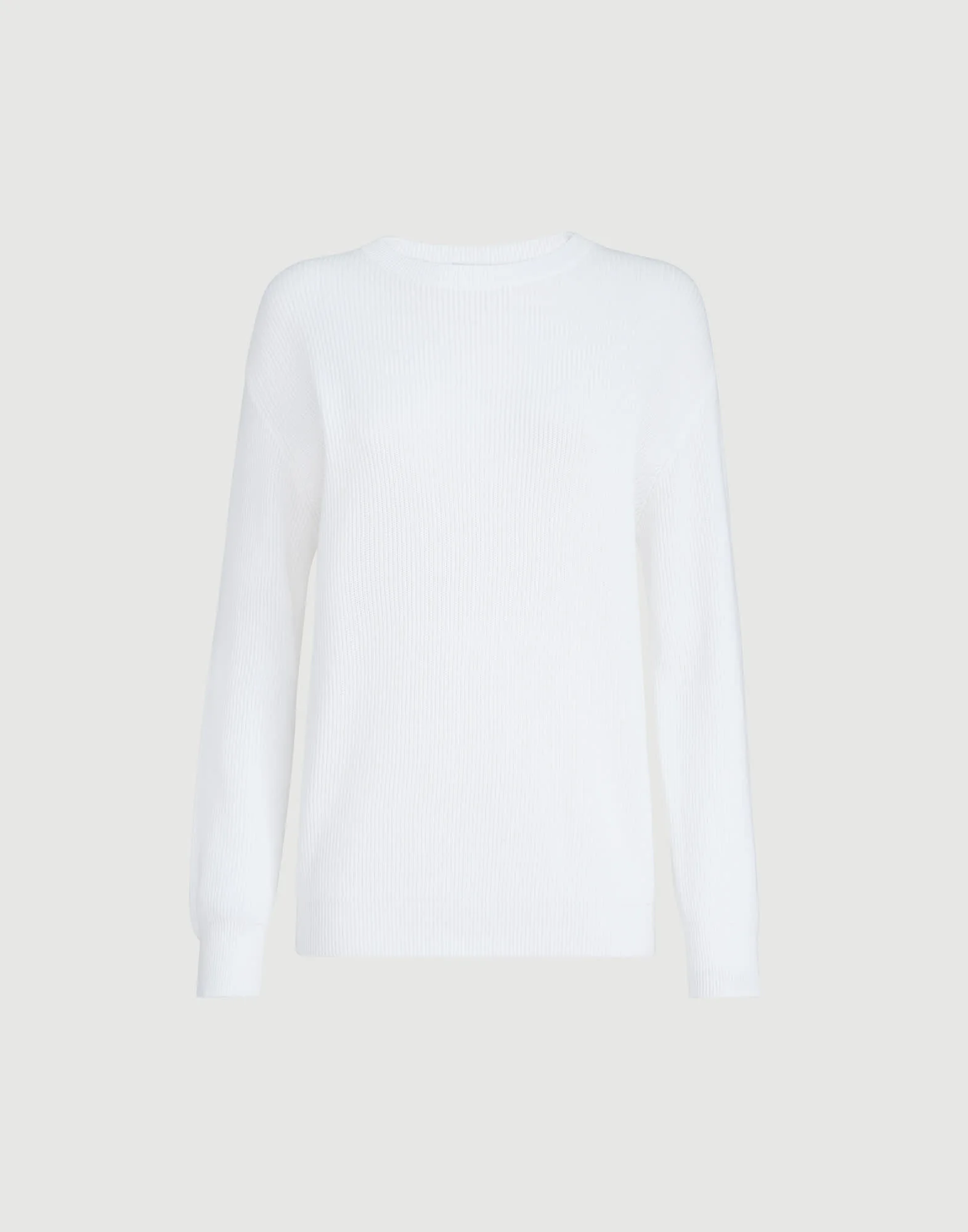 Cotton English rib sweater with monili - 1