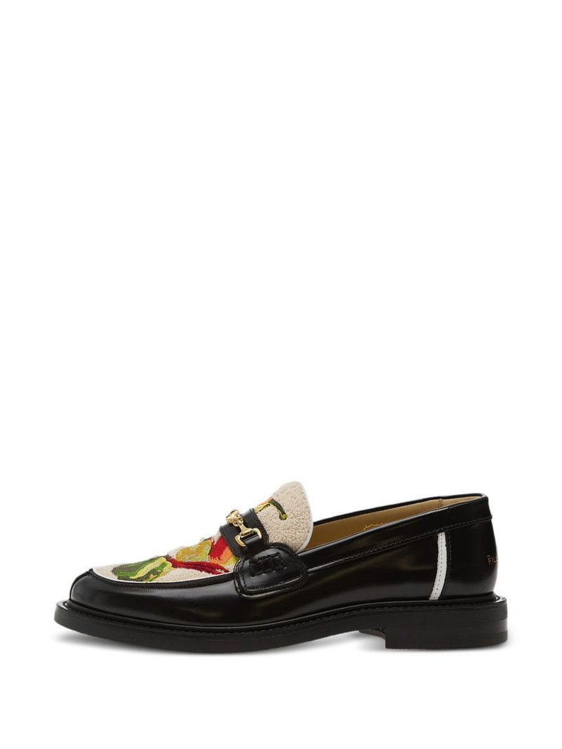 embroidered chain loafers 6