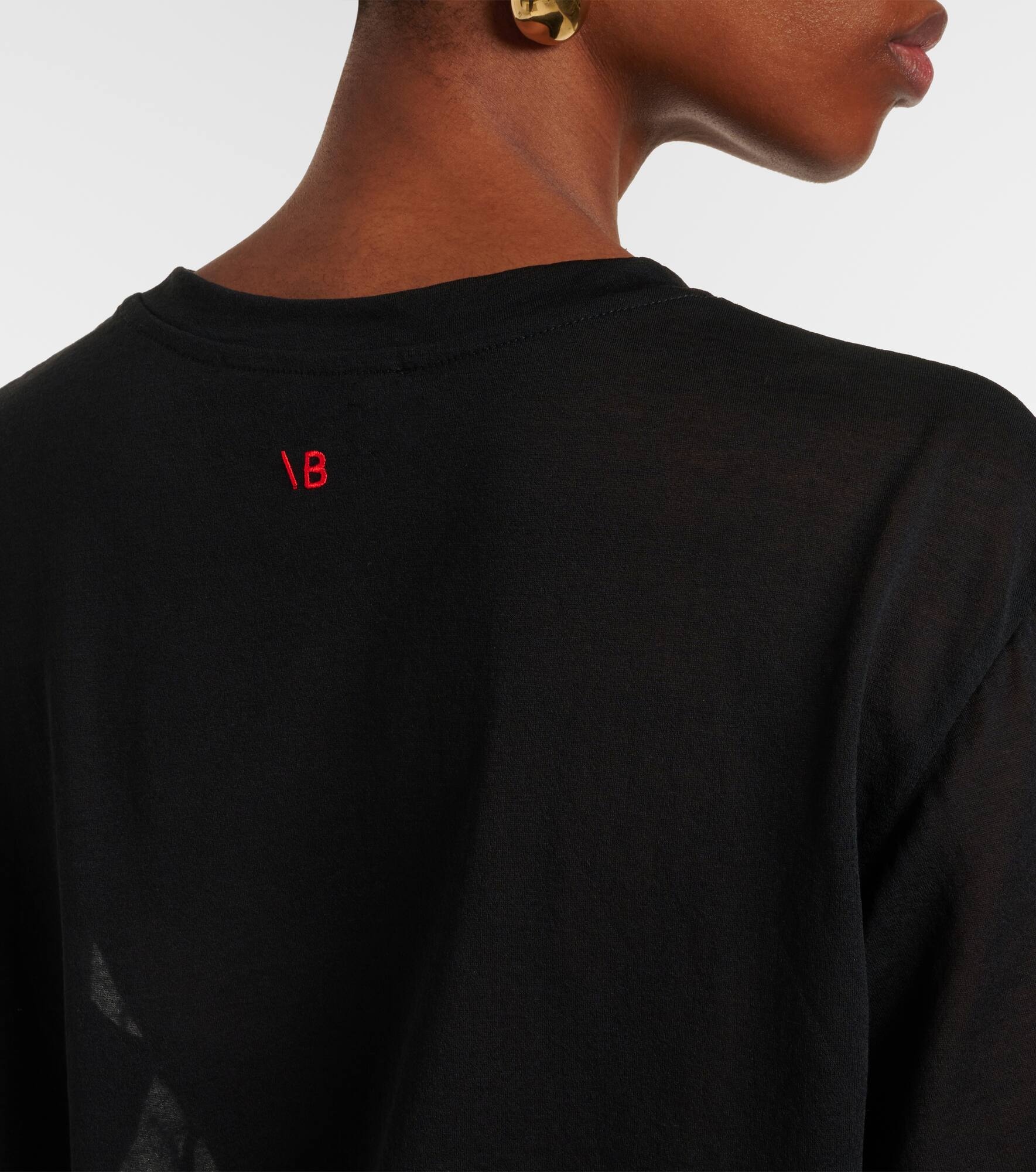 Cotton-blend crêpe T-shirt - 5