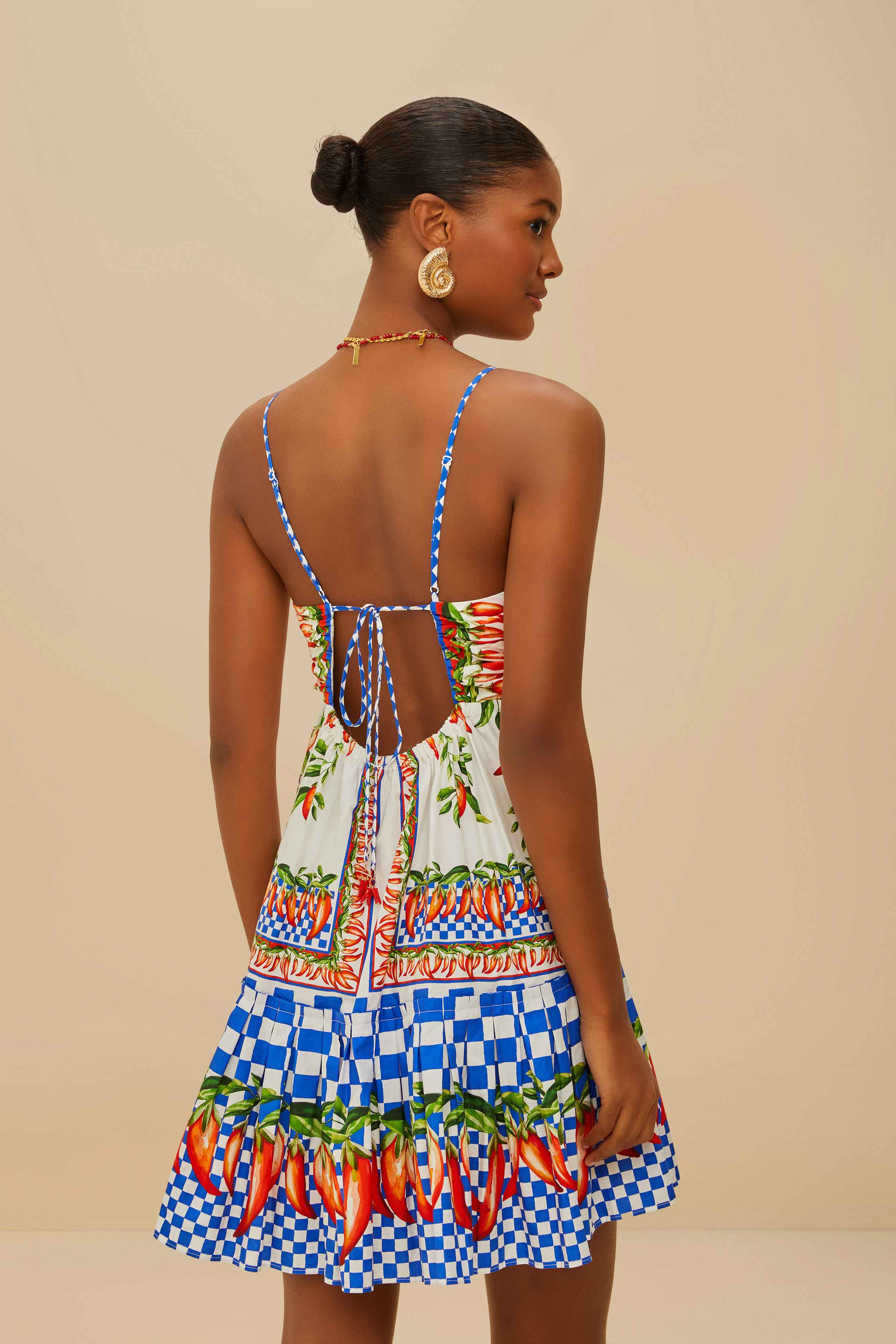 Off-White Picnic Peppers Ainika Organic Cotton Mini Dress - 4