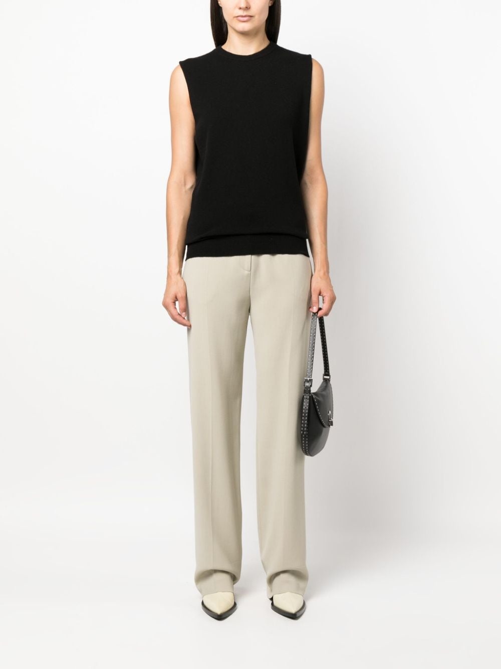 sleeveless cashmere top - 2