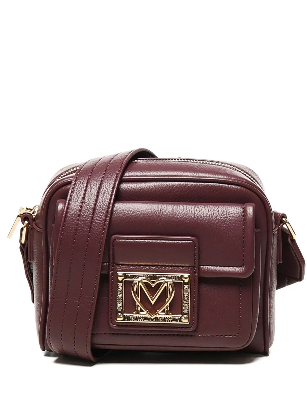 logo-plaque flap shoulder bag - 1